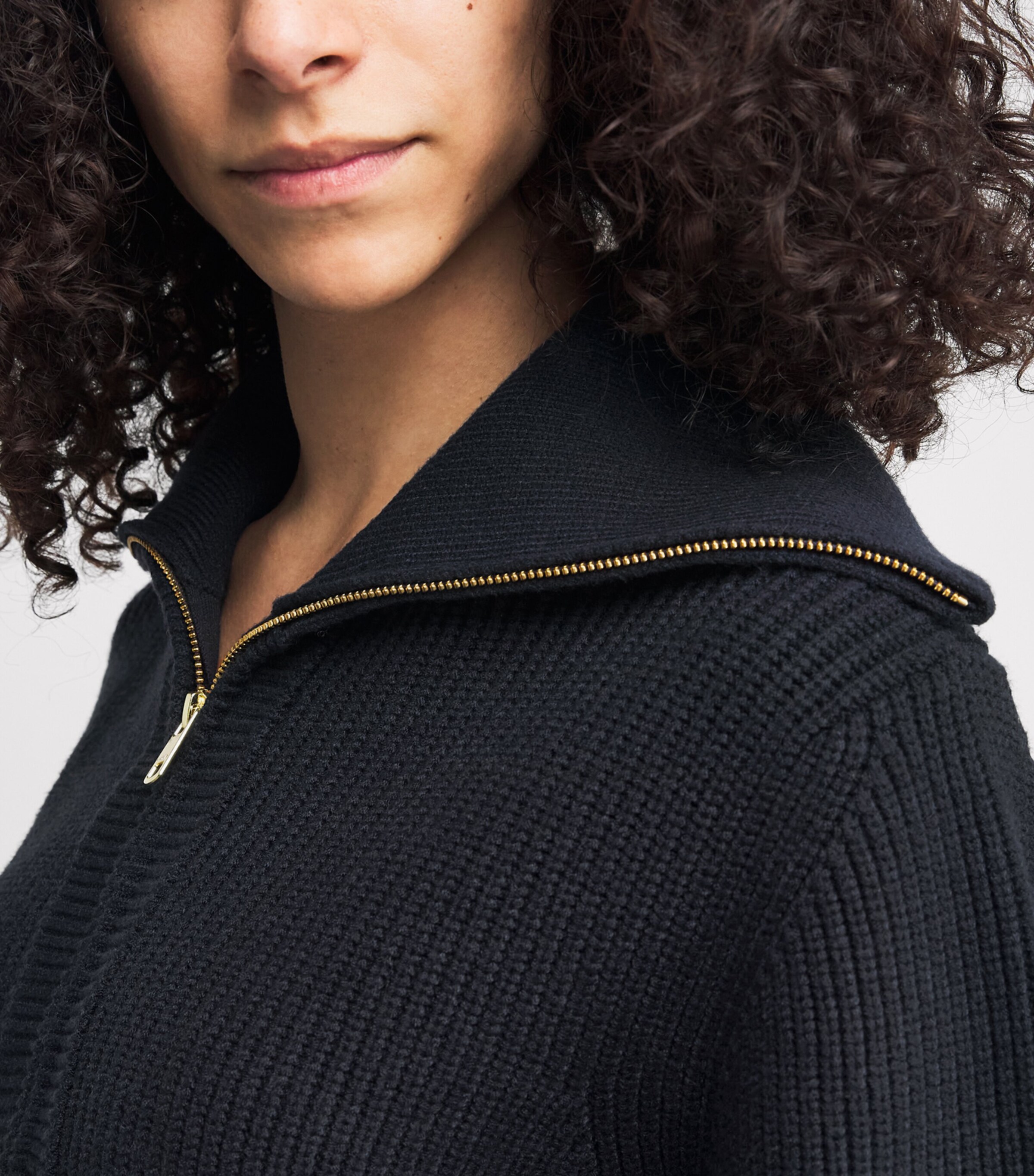 Varley Womens Ribbed Half-Zip Maura Sweater Navy Image 6