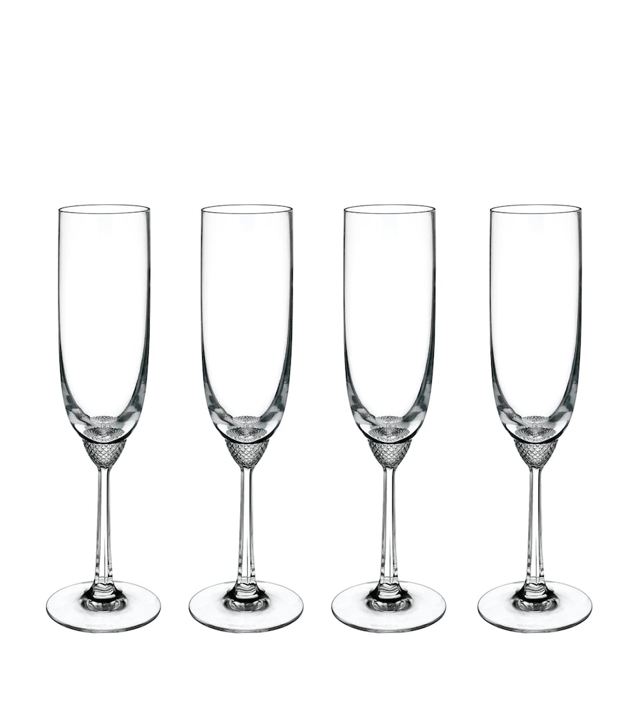 Set of 4 Crystal Octavie Champagne Flutes (120ml) CLEAR Image 1