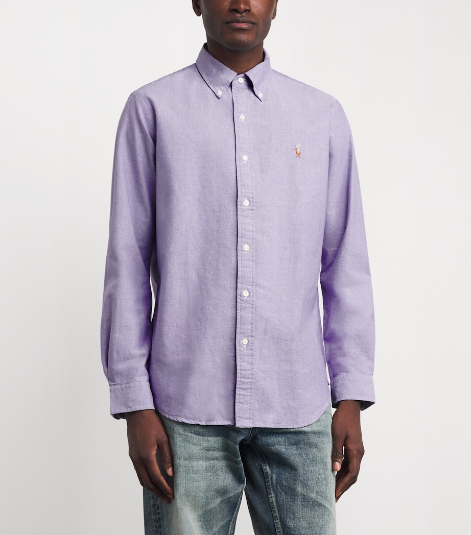 Polo Ralph Lauren Mens Cotton Custom Fit Oxford Shirt Thistle Image 4