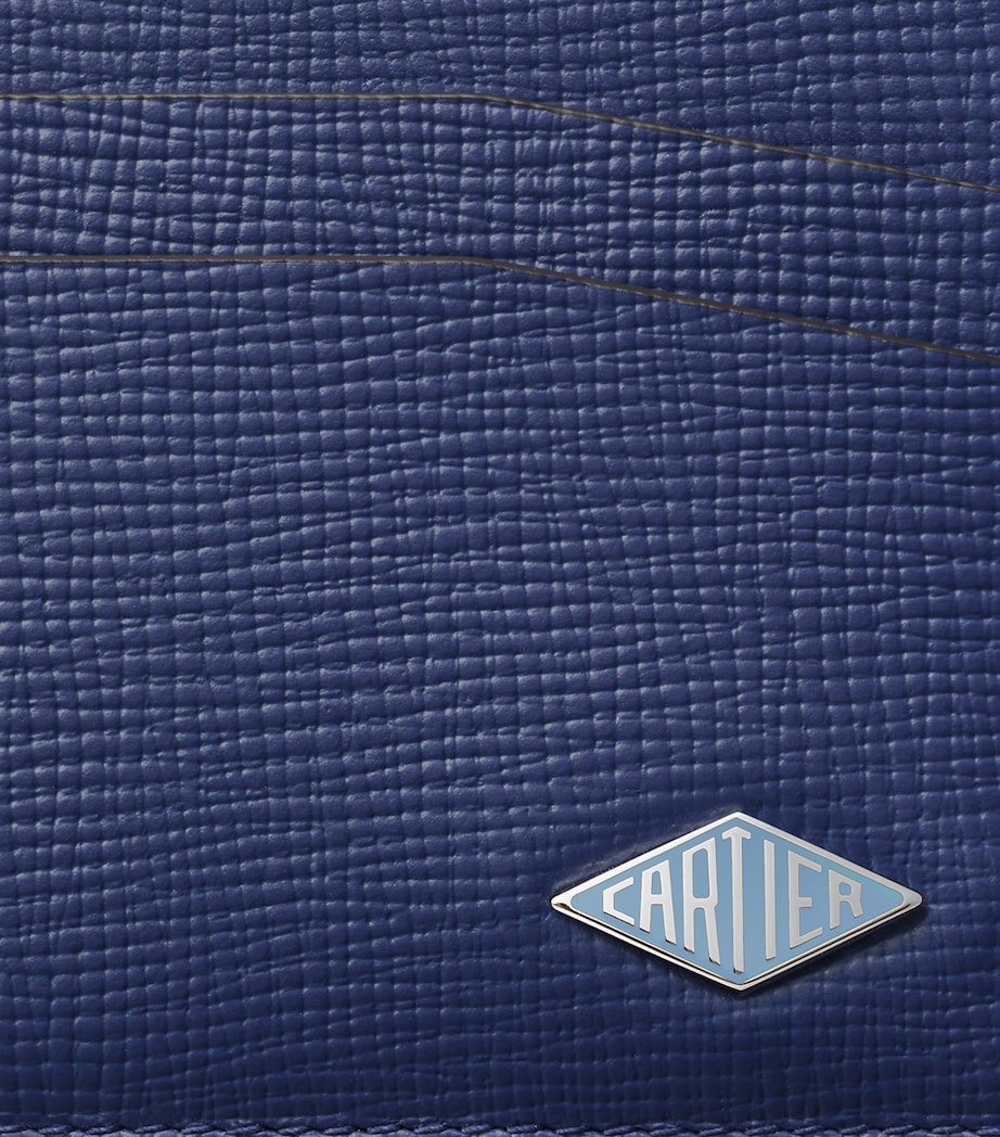 Grained Calfskin Losange Double Card Holder BLUE Image 4