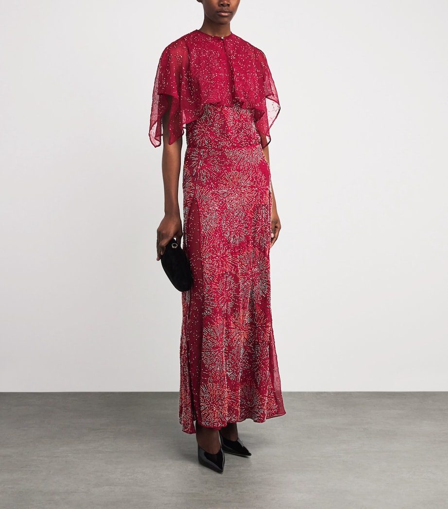 Embellished Maxi Skirt P614 RED WINE Image 2