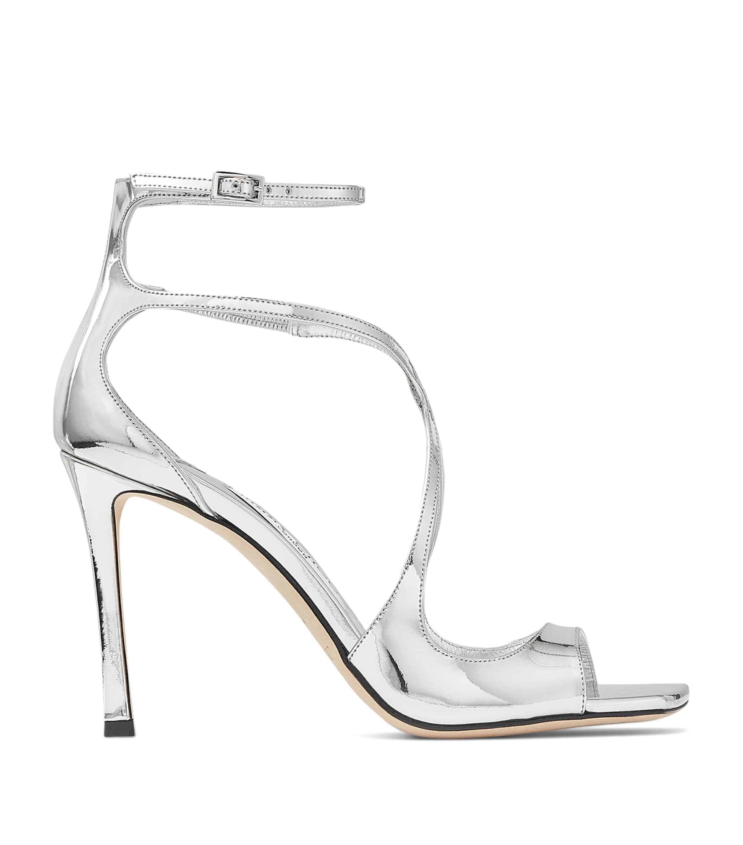 Jimmy Choo Lvr Exclusive 95mm Azia Leather Sandals In Silver