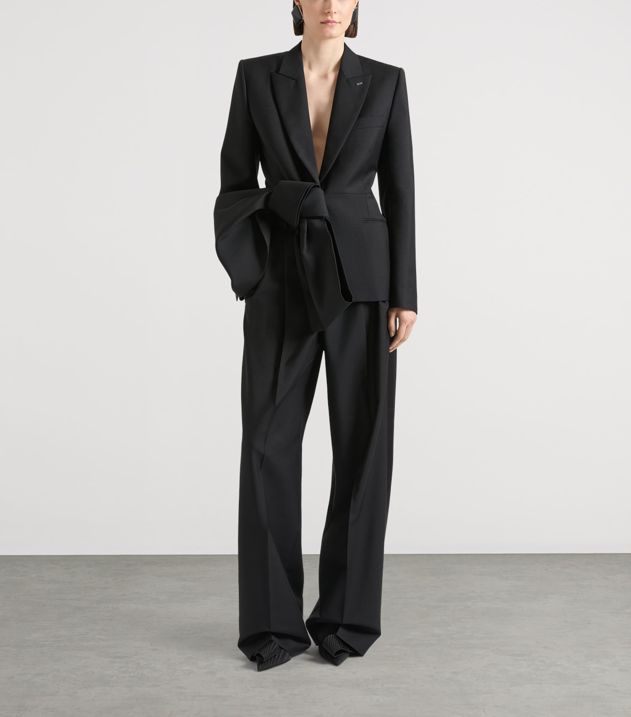 Givenchy Womens Wool-Mohair Bow-Detail Blazer Image 2