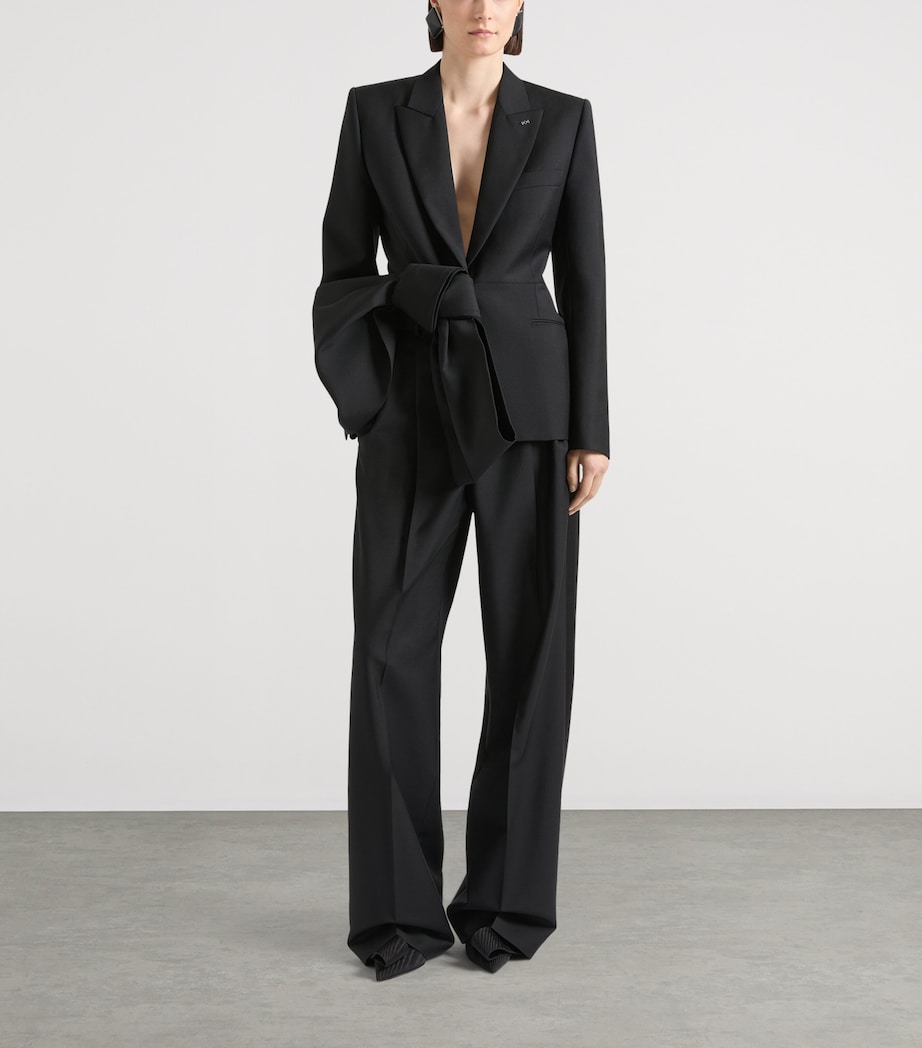 Givenchy Womens Wool-Mohair Bow-Detail Blazer Image 2