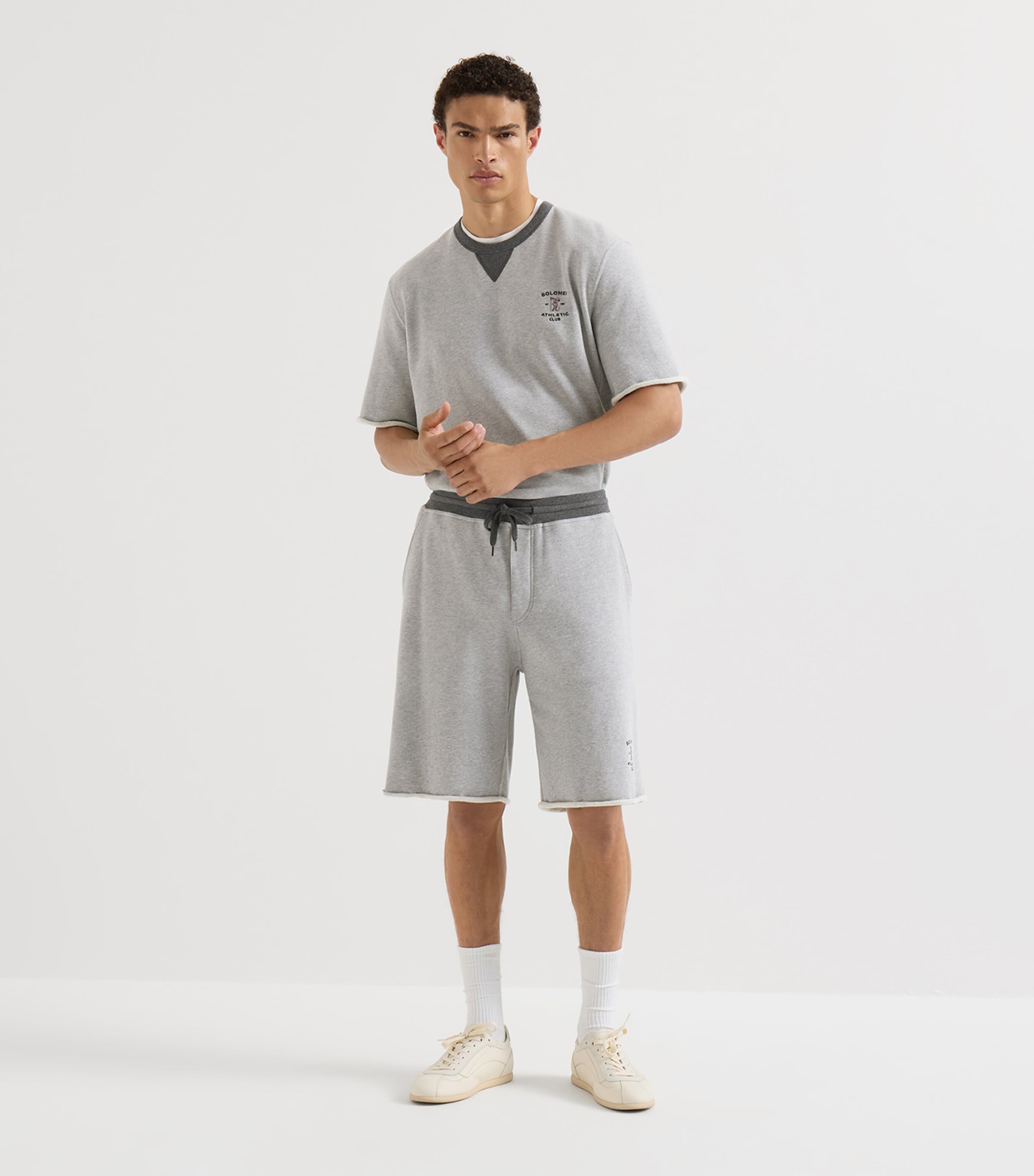 Brunello Cucinelli Mens Cotton Logo Short-Sleeve Sweatshirt Image 5