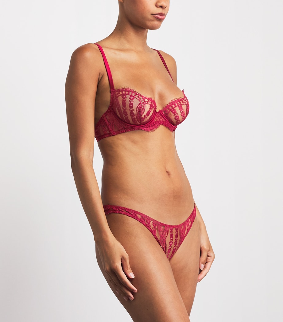 Coco De Mer Womens Lace Renata Brazilian Briefs Ruby Image 2