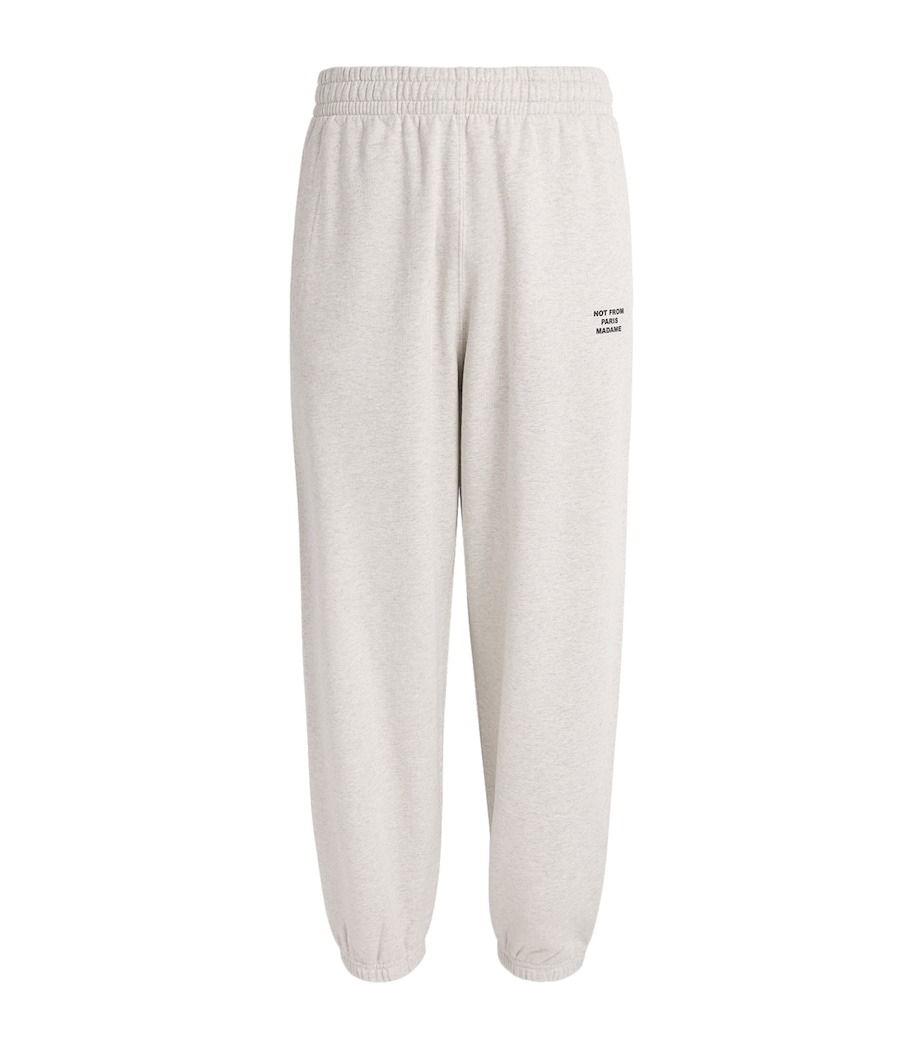 Drôle de Monsieur Mens Cotton Fleece Slogan Sweatpants Grey Image 1
