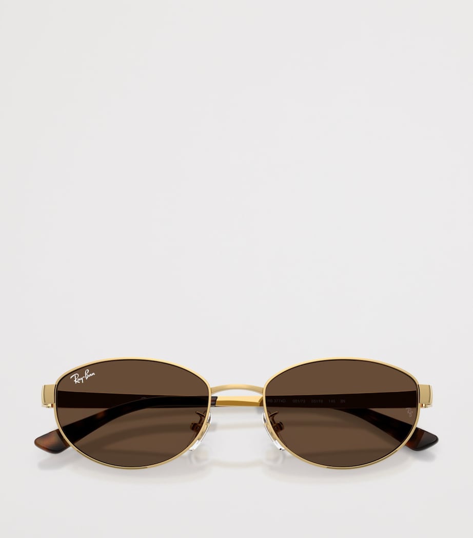 Ray-Ban Metal Oval Sunglasses Gold Image 5