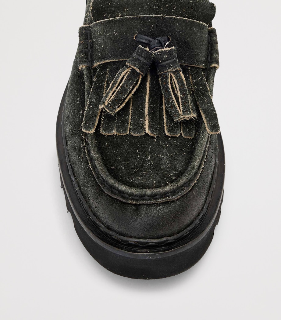 AllSaints Suede Tassel Skiff Loafers Charcoal Grey Image 5