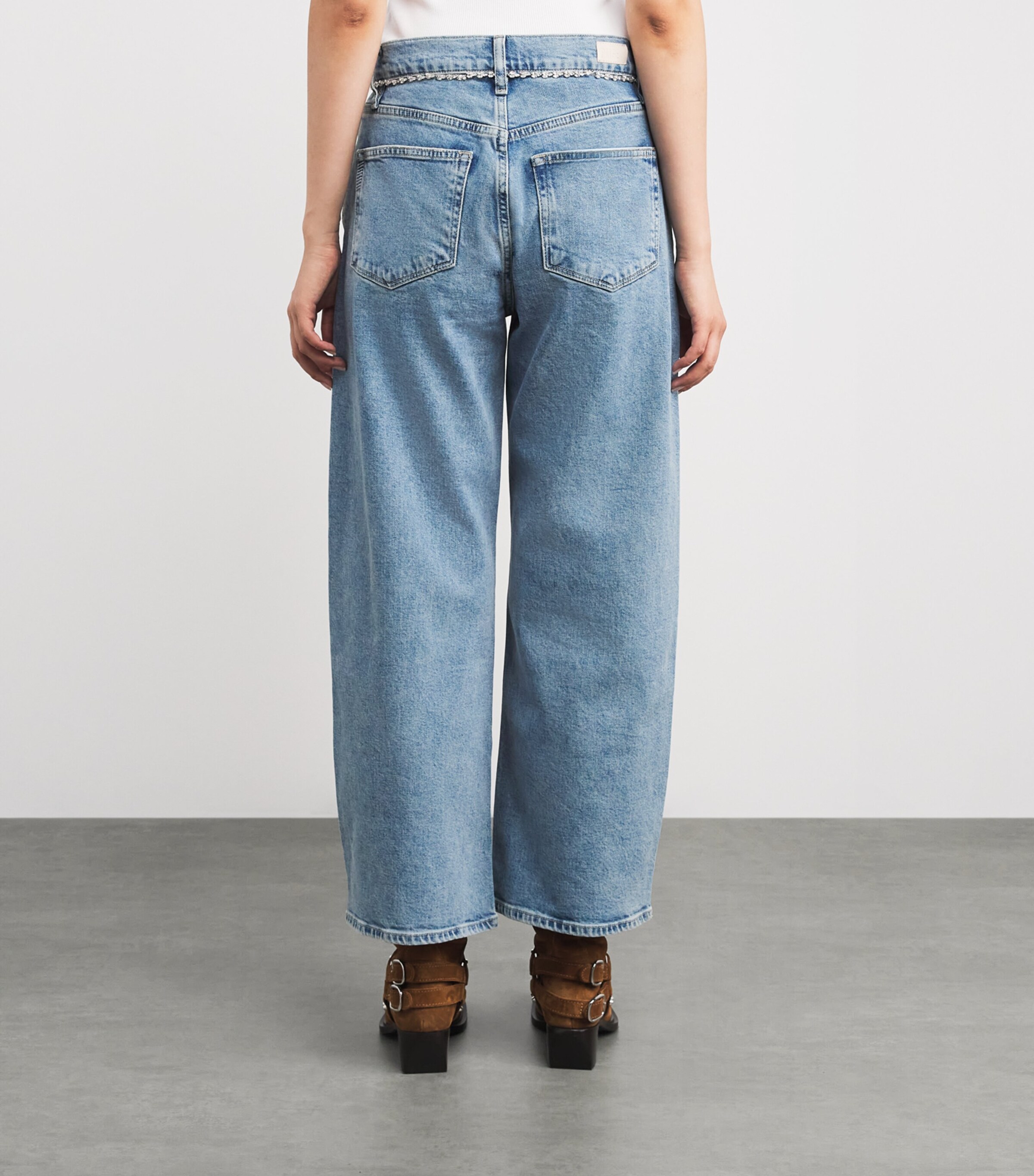 Arellia High-Rise Barrel-Leg Jeans COSMIC EMB Image 4