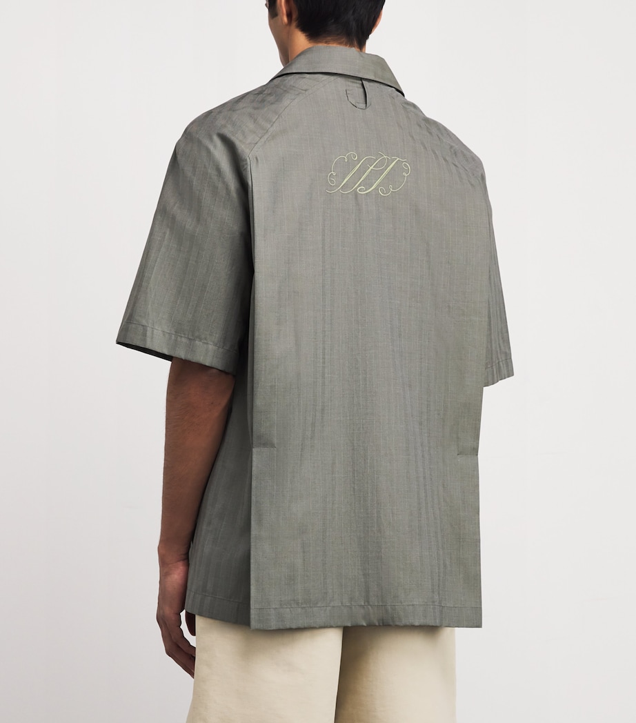 Cotton Embroidered Romarin Shirt DARK KHAKI-580 Image 4