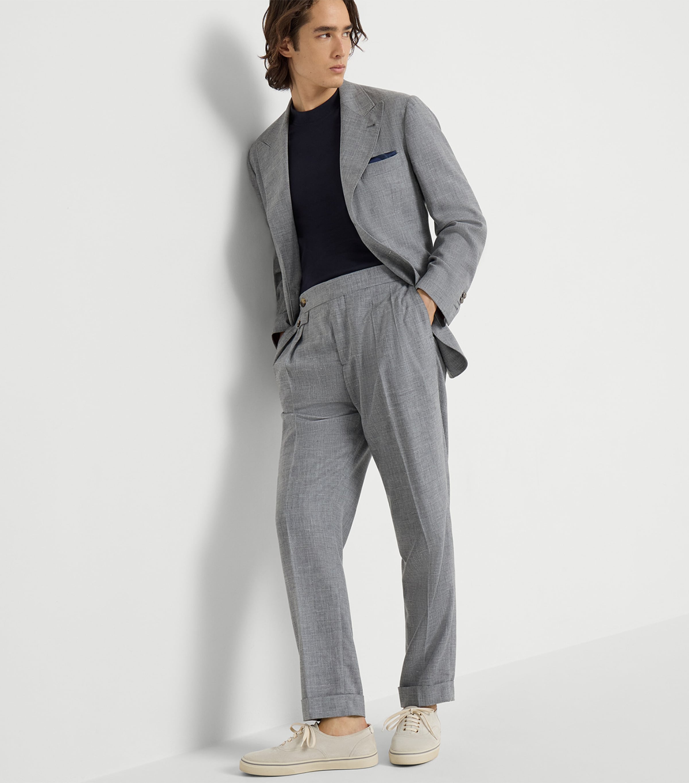 Wool-Silk-Linen 2-Piece Suit C002 Image 2