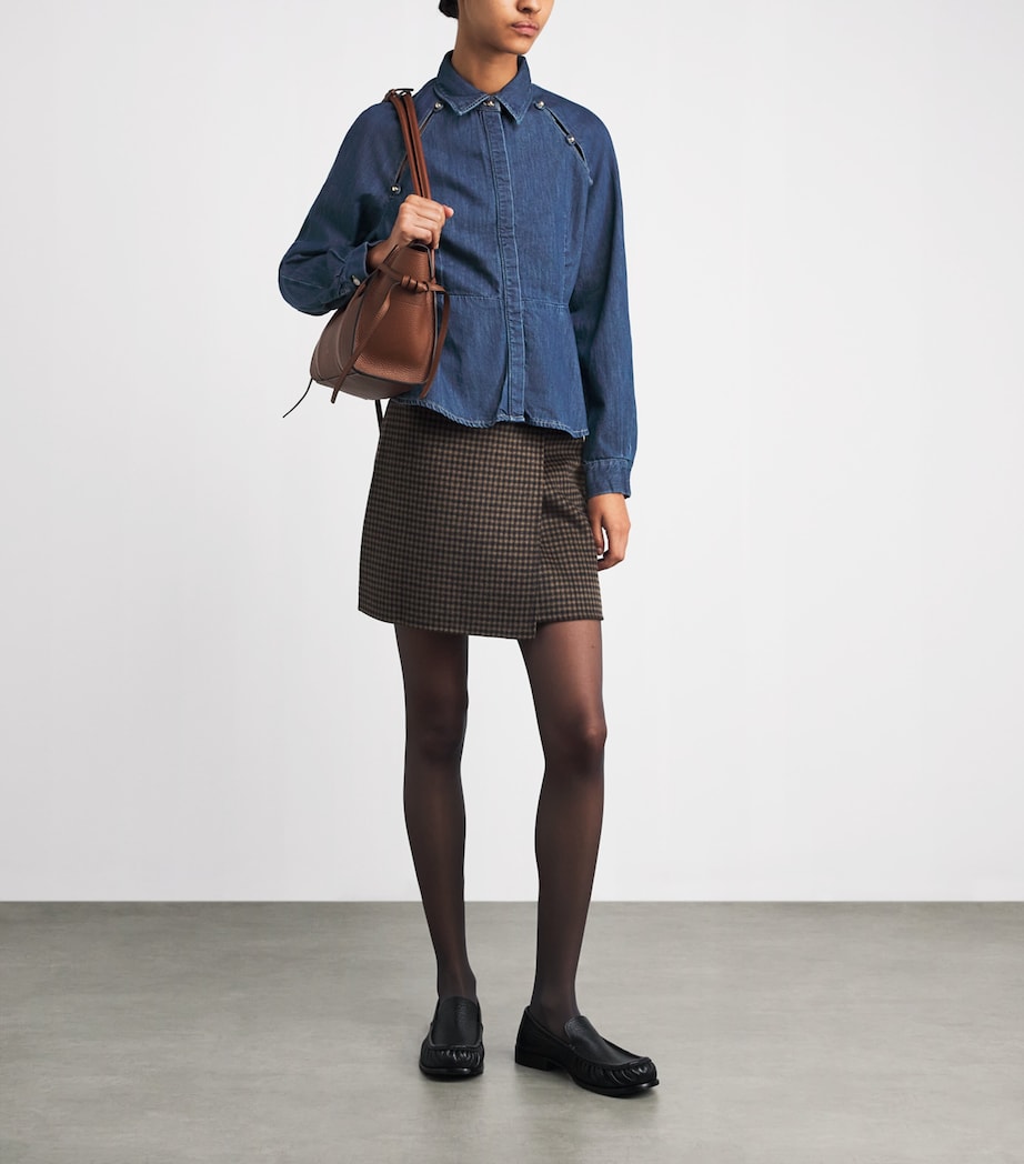 Claudie Pierlot Womens Peplum Denim Shirt Blue Denim Image 2
