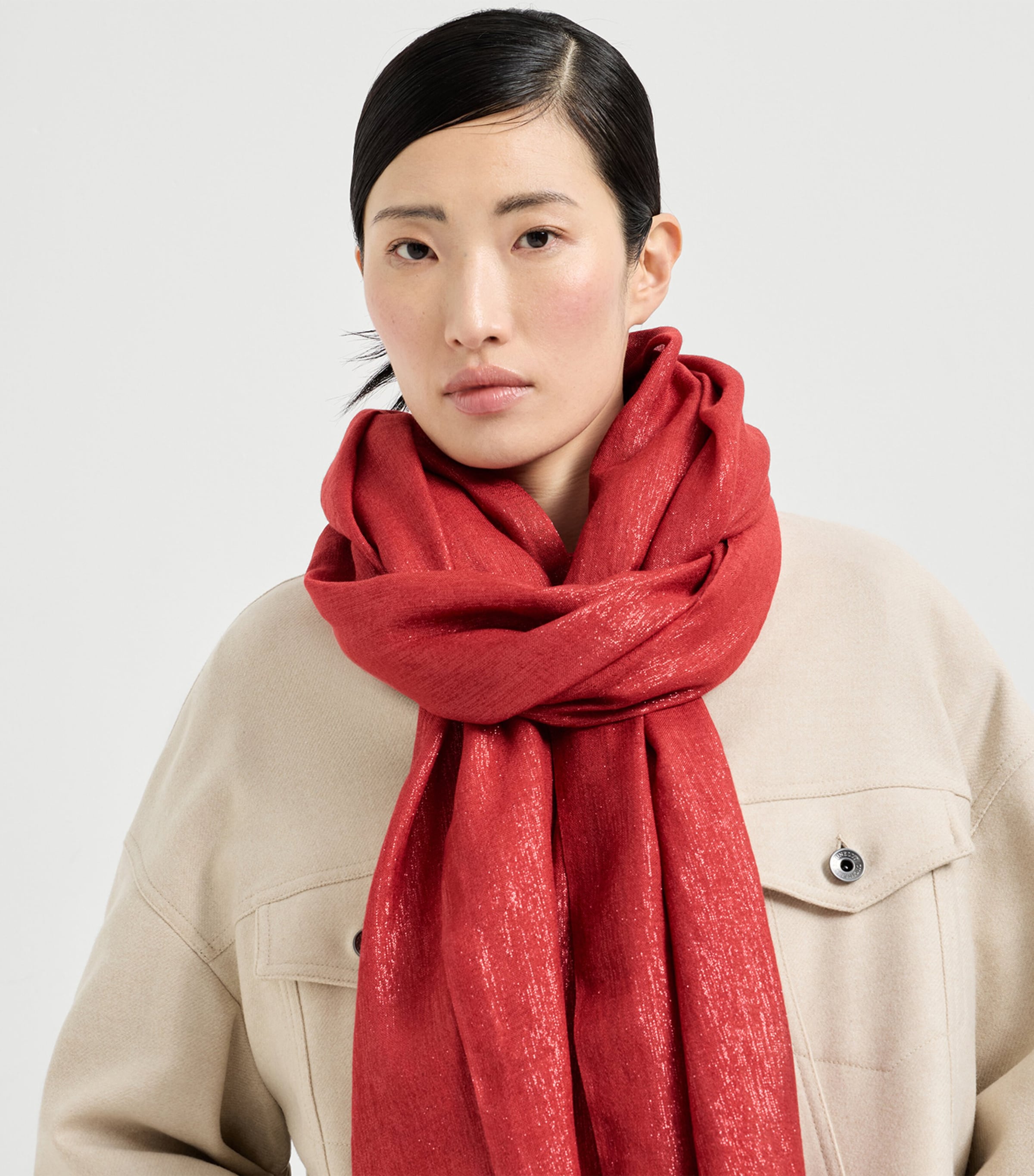 Brunello Cucinelli Cashmere-Silk-Blend Scarf Image 2