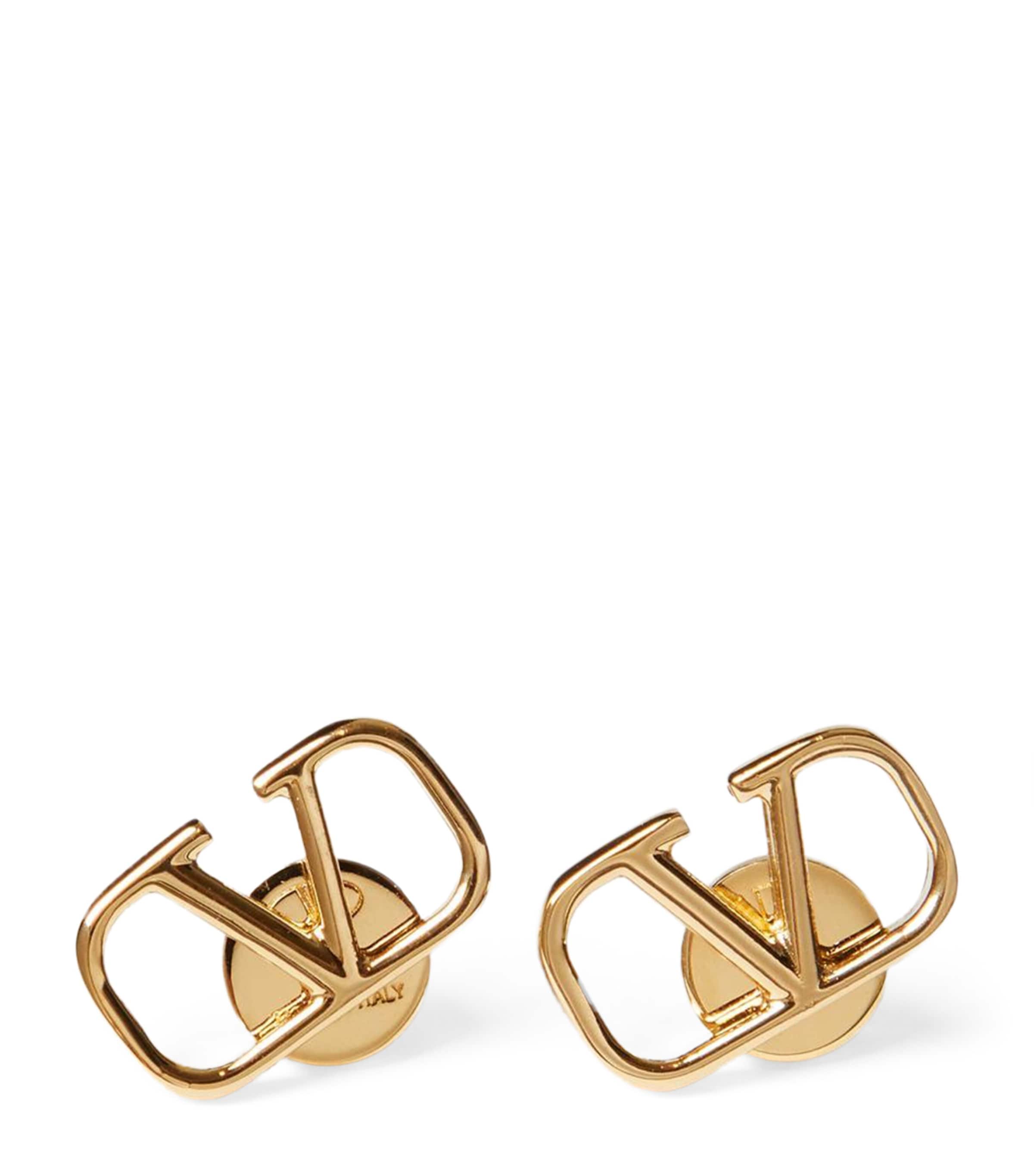 Valentino Vlogo Stud Earrings In Gold