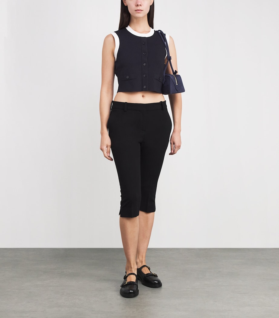 Sleeveless Cropped Cardigan NAVY BLUE Image 2