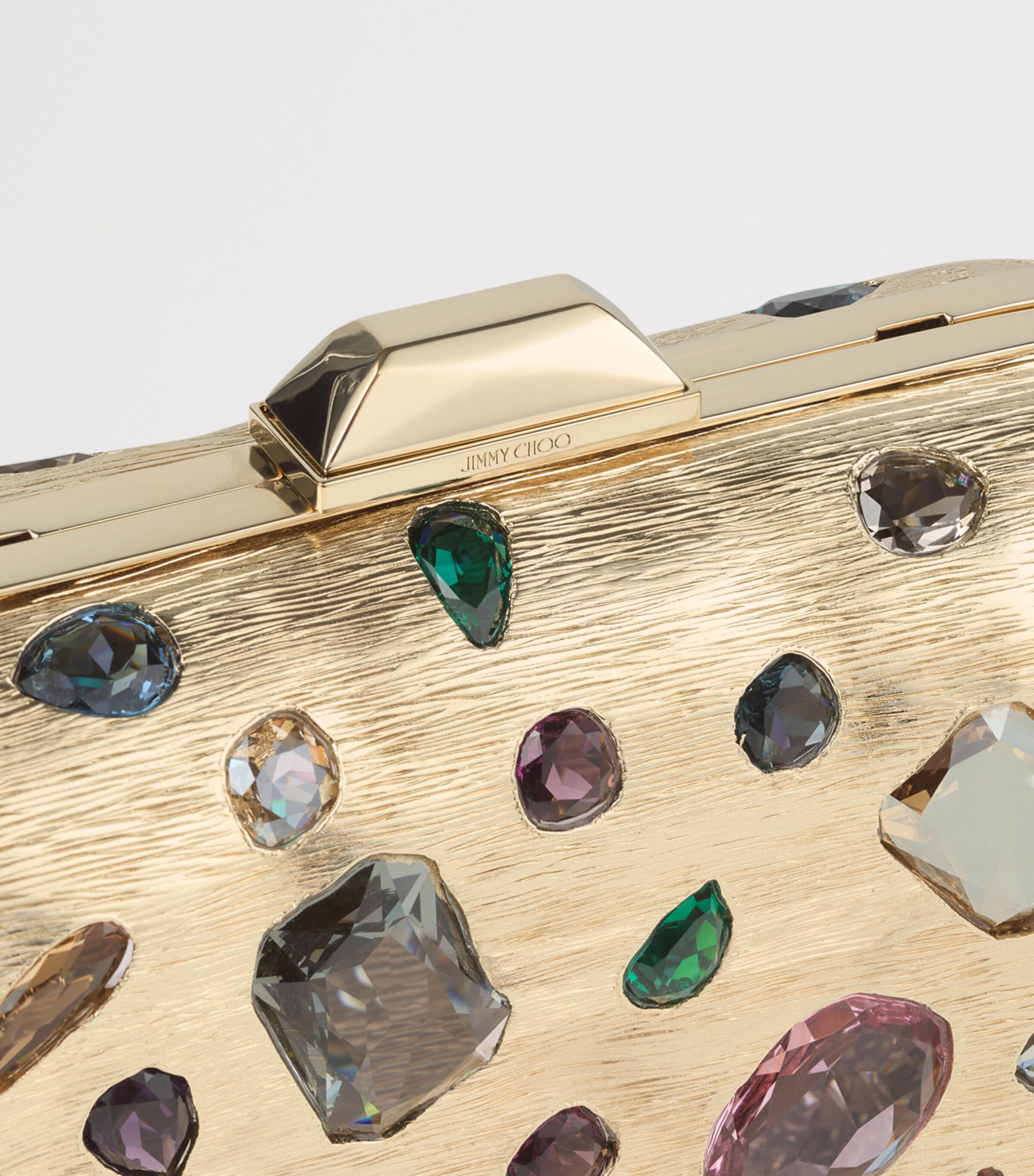 Jimmy Choo Crystal-Embellished Cloud Clutch Bag Gold/multi Image 5