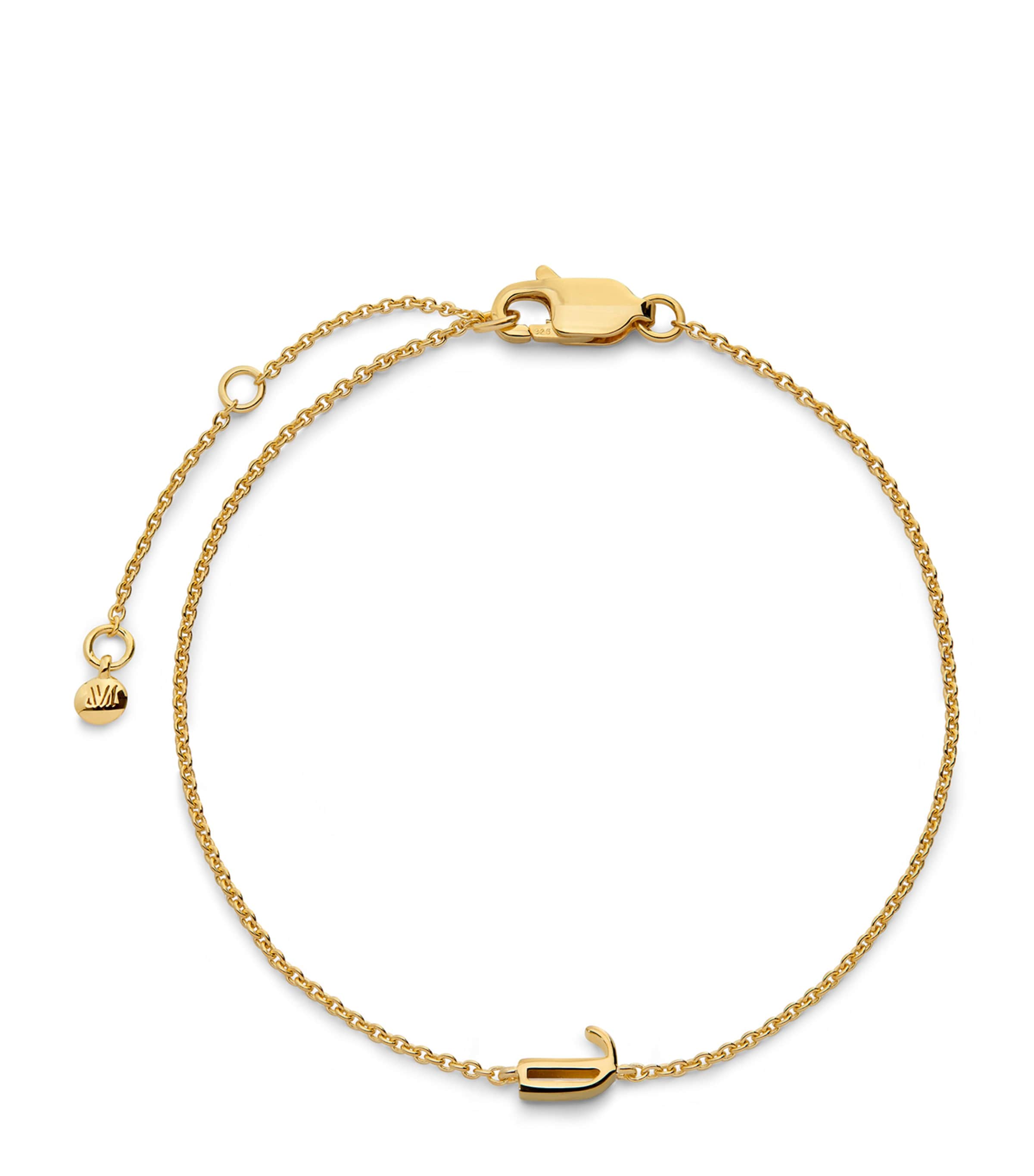 Monica Vinader J Initial Chain Bracelet Gold Image 1