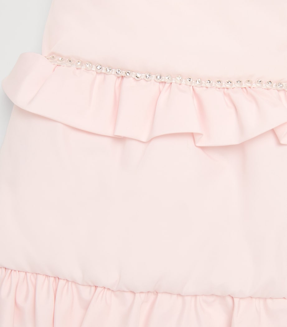 Fox Fur-Trim Crystal Padded Gilet (3-24 Months) ROSA Image 3