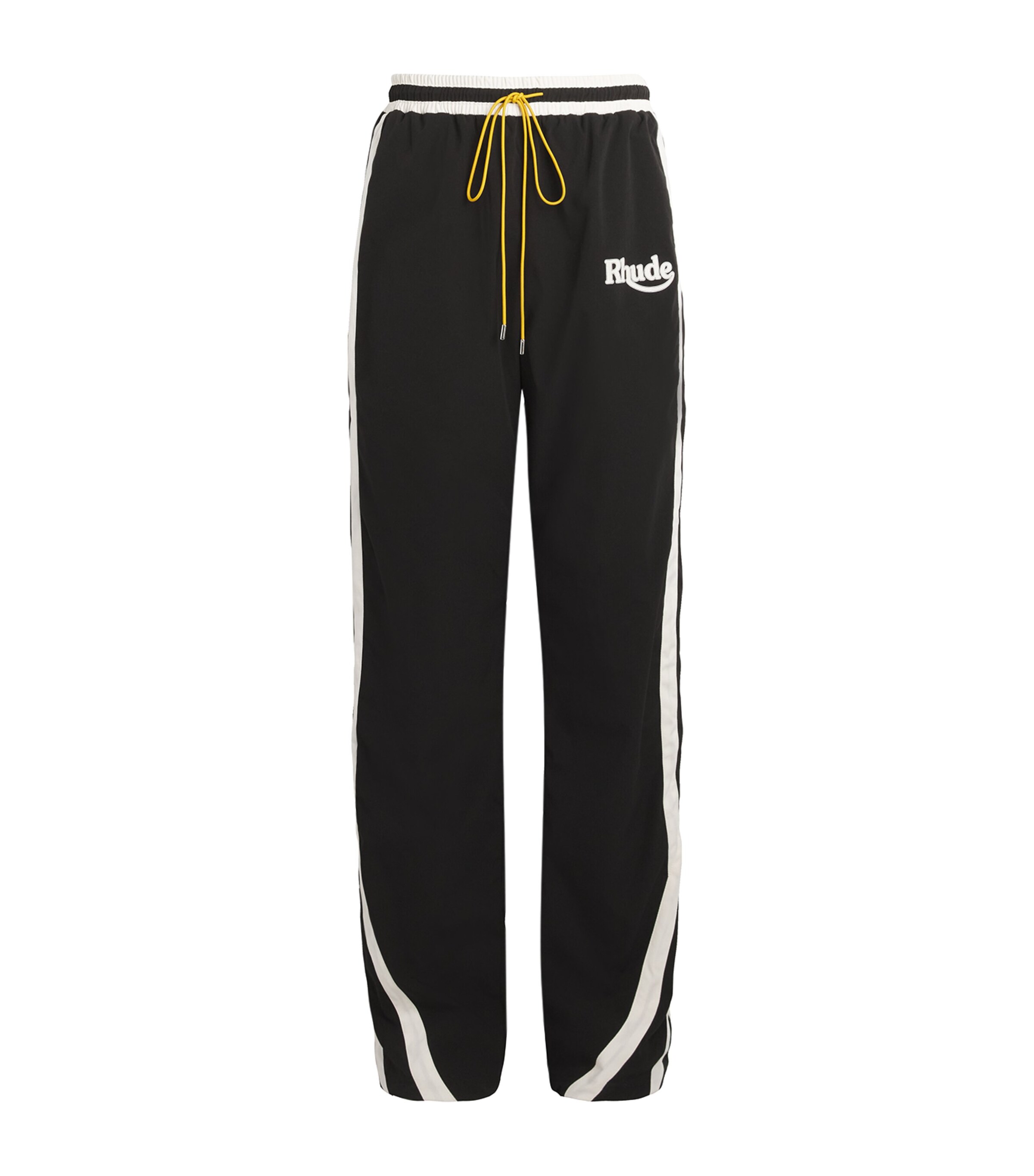 Rhude Logo-print Track Pants For Men In Blackwhite