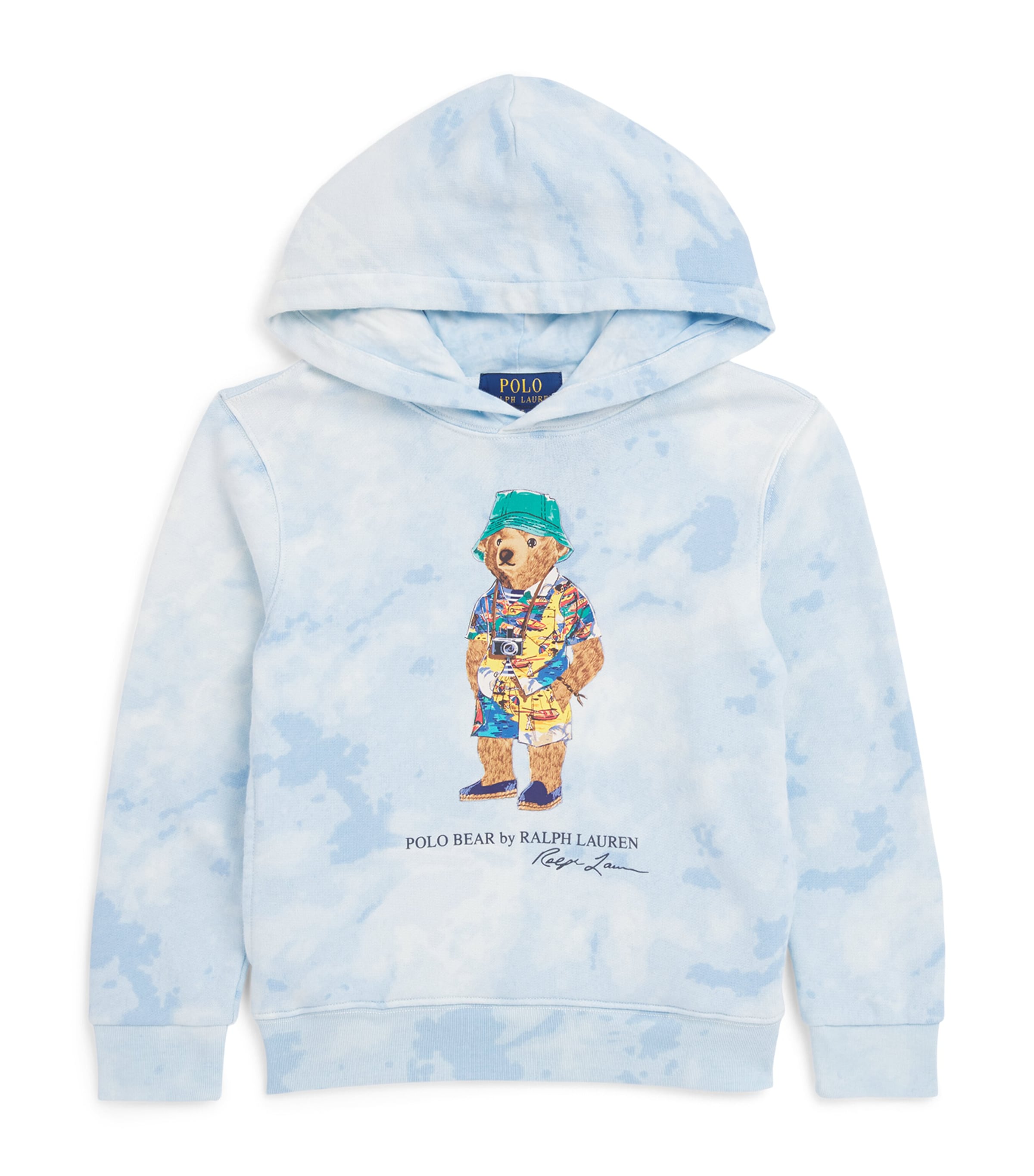 Ralph Lauren Boy's Polo Bear Cloud-print Hoodie In Blue