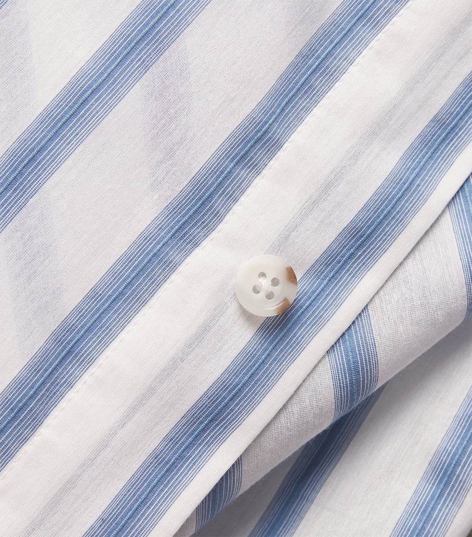 COMMAS Mens Cotton Silk Gradient-Stripe Shirt Blue Image 5