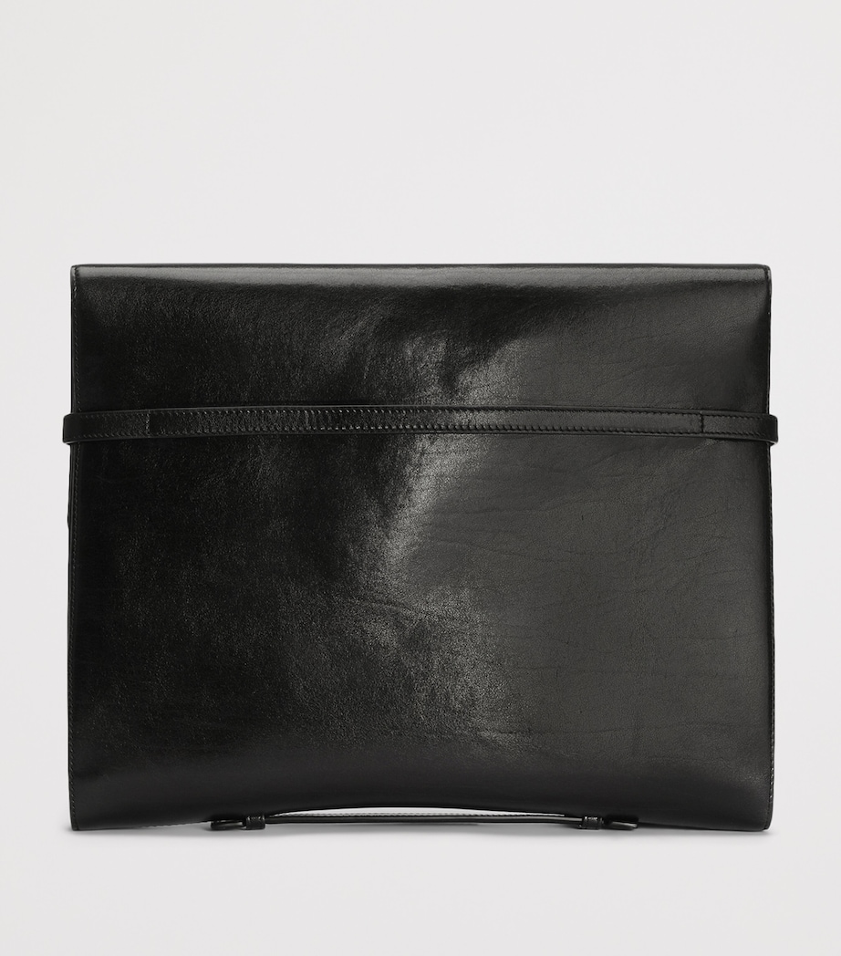 Dolce&Gabbana Leather Clip-Lock Messenger Bag Black Image 5