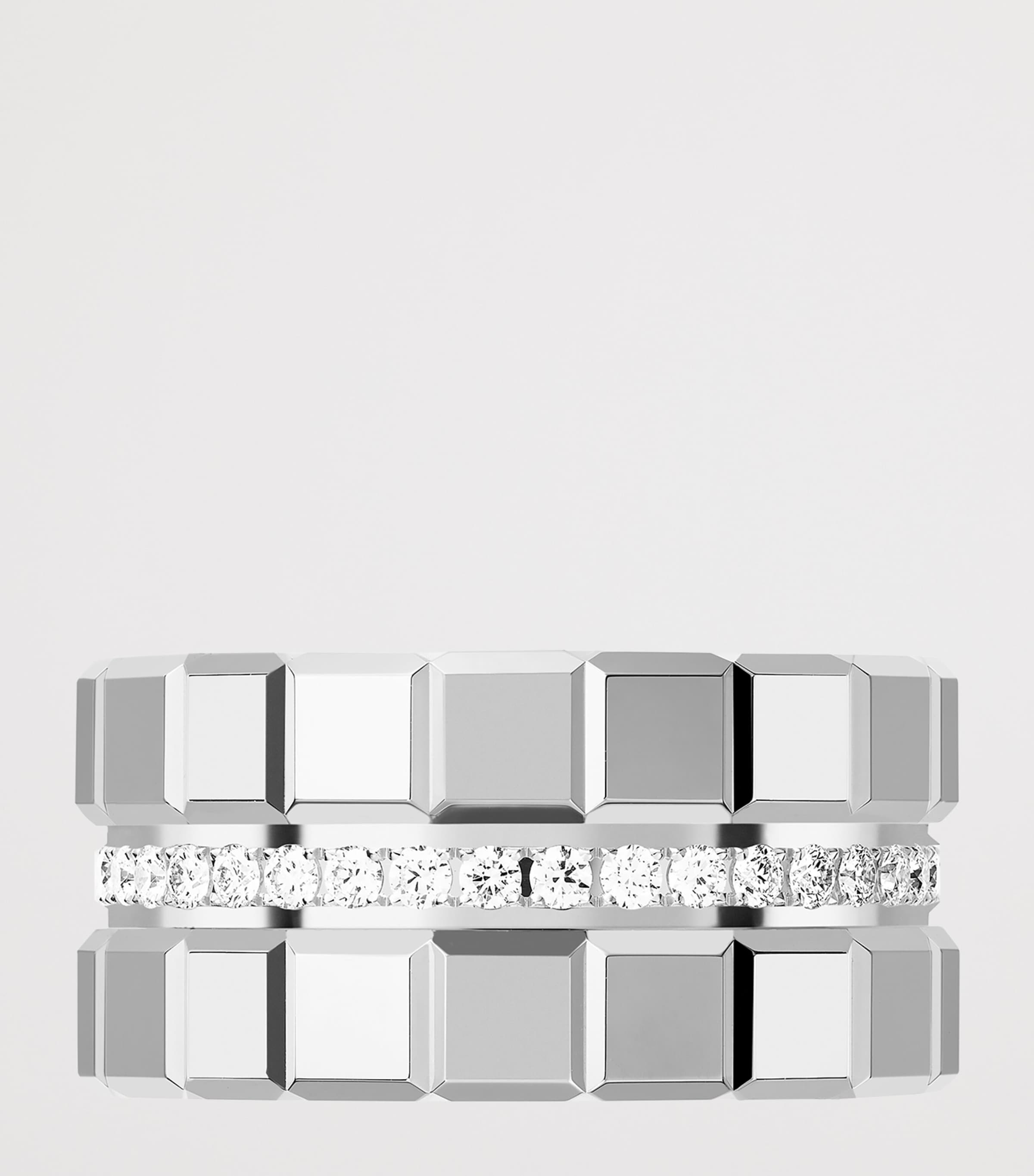 White Gold and Diamond Ice Cube Ring 18K WHITE GOLD Image 2