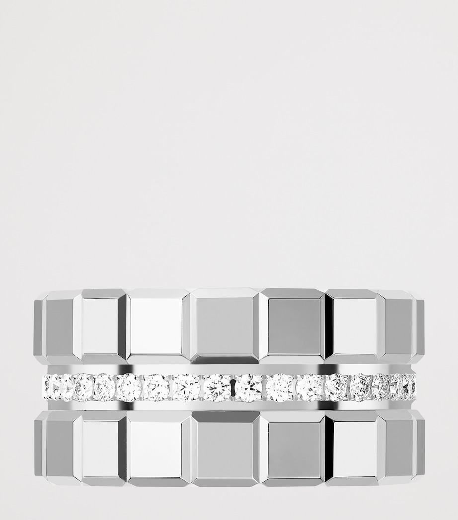 White Gold and Diamond Ice Cube Ring 18K WHITE GOLD Image 2