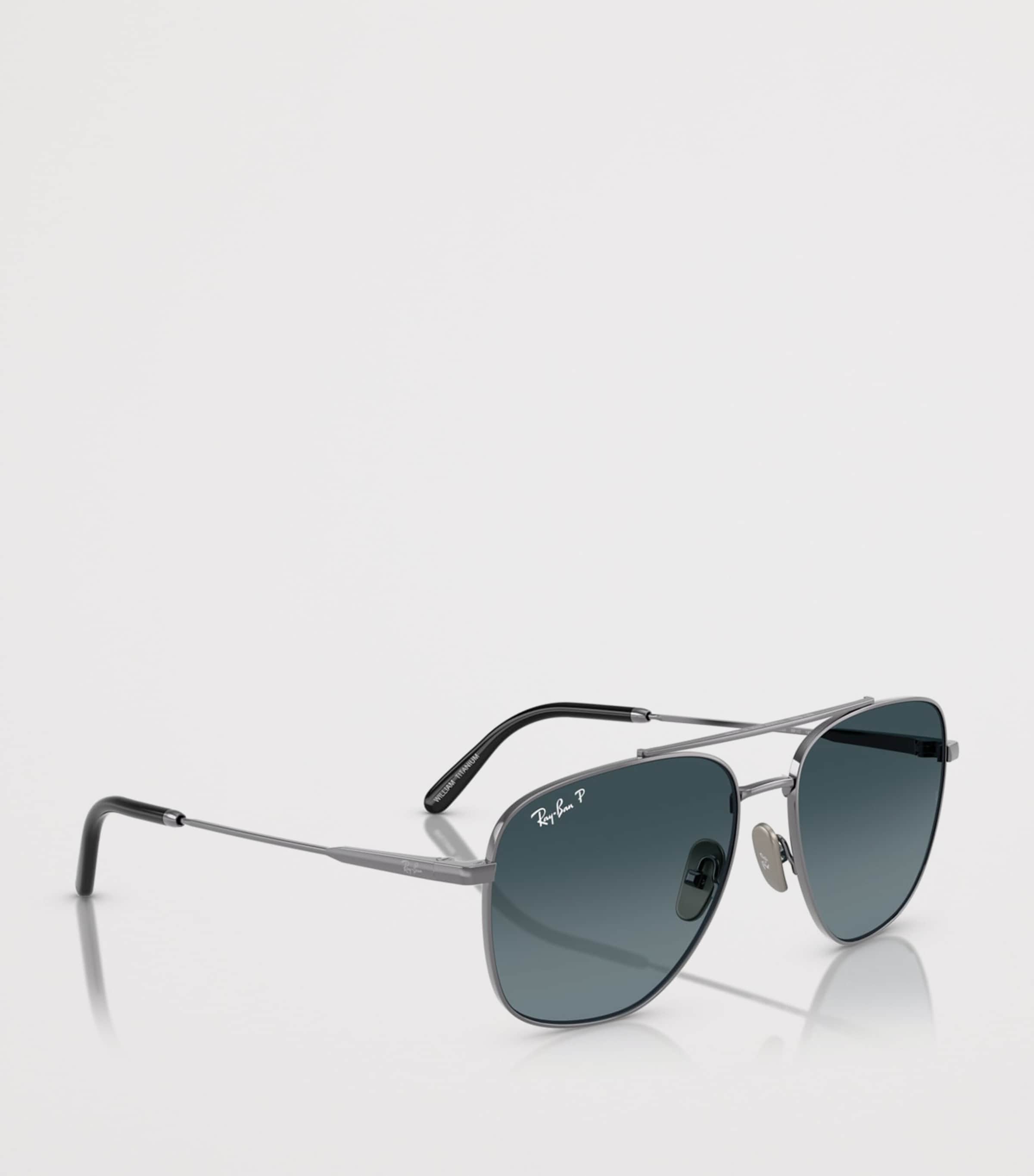 Ray-Ban Titanium William Square Sunglasses Grey Image 6
