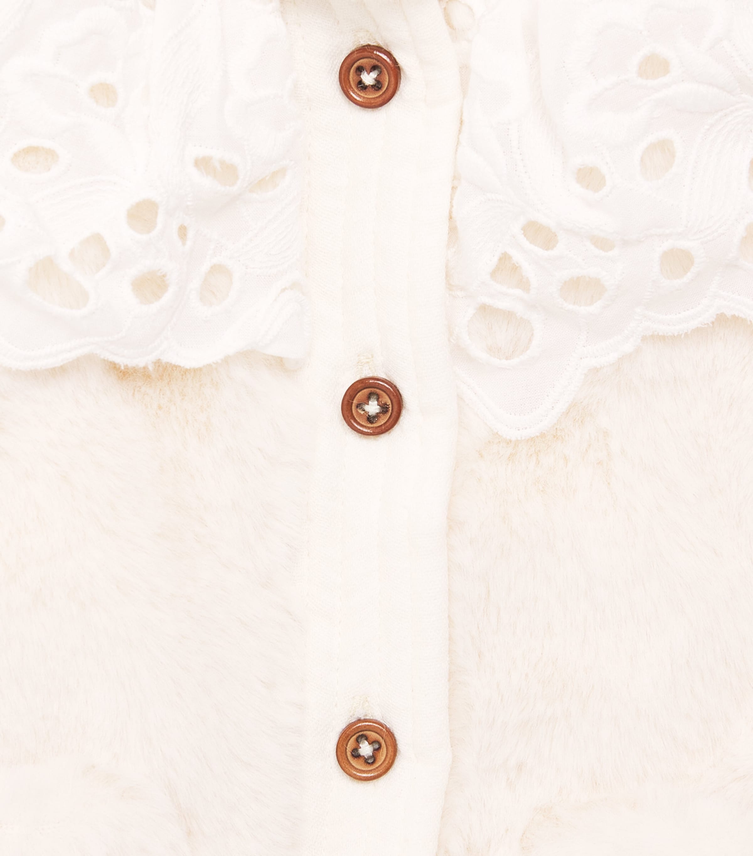 Louise Misha Faux Fur Jismani Coat (6-24 Months) Cream Image 3