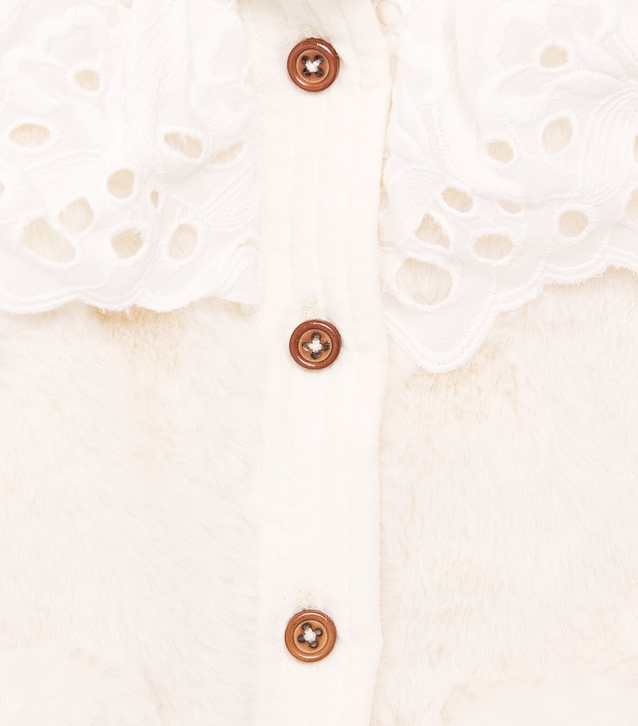 Louise Misha Faux Fur Jismani Coat (6-24 Months) Cream Image 3