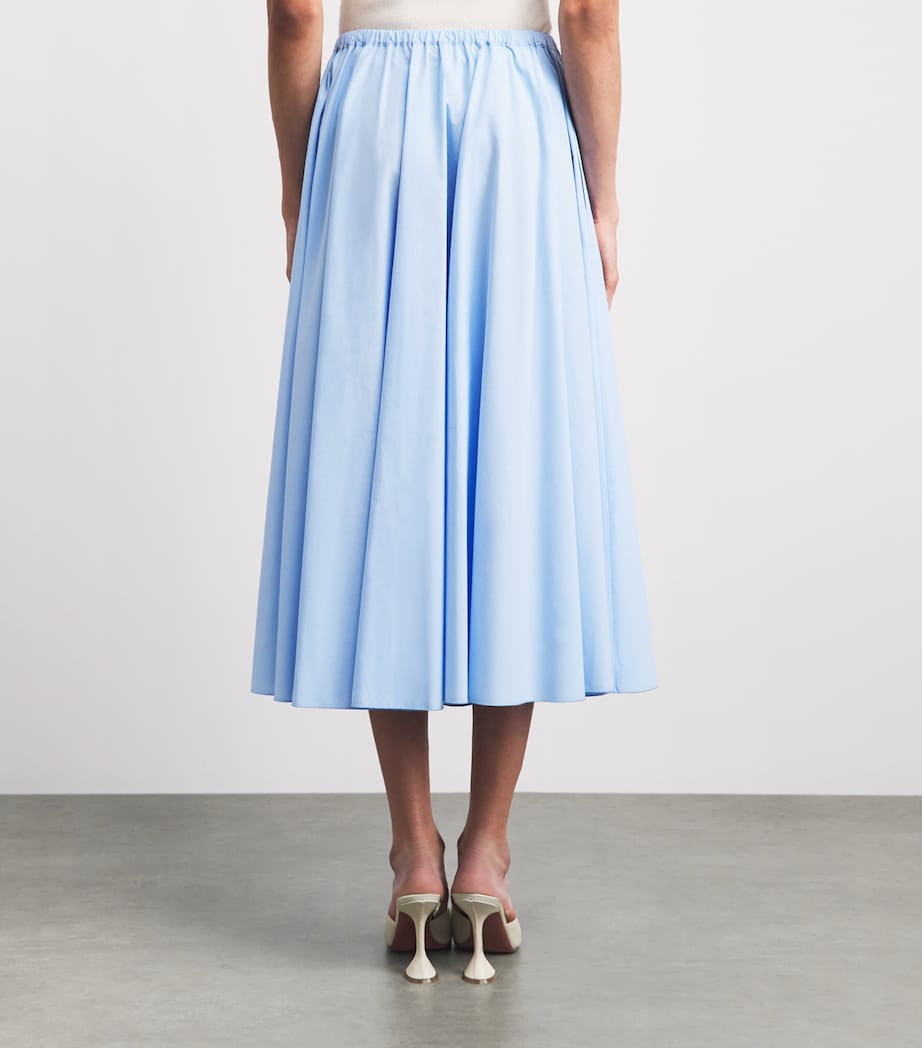 Fabiana Filippi Womens Cotton Poplin Midi Skirt Azzurro Cielo Image 5