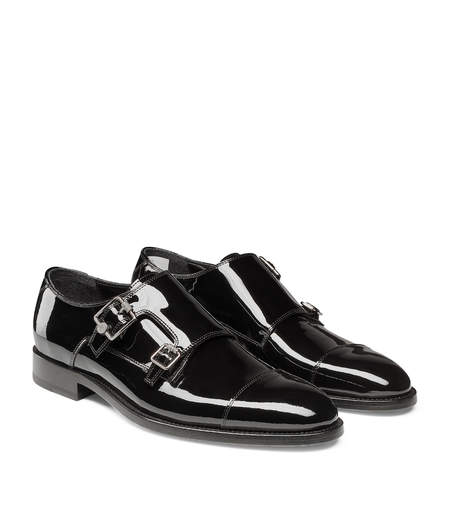 Finnion Monk Strap Leather Shoes BLACK Image 5