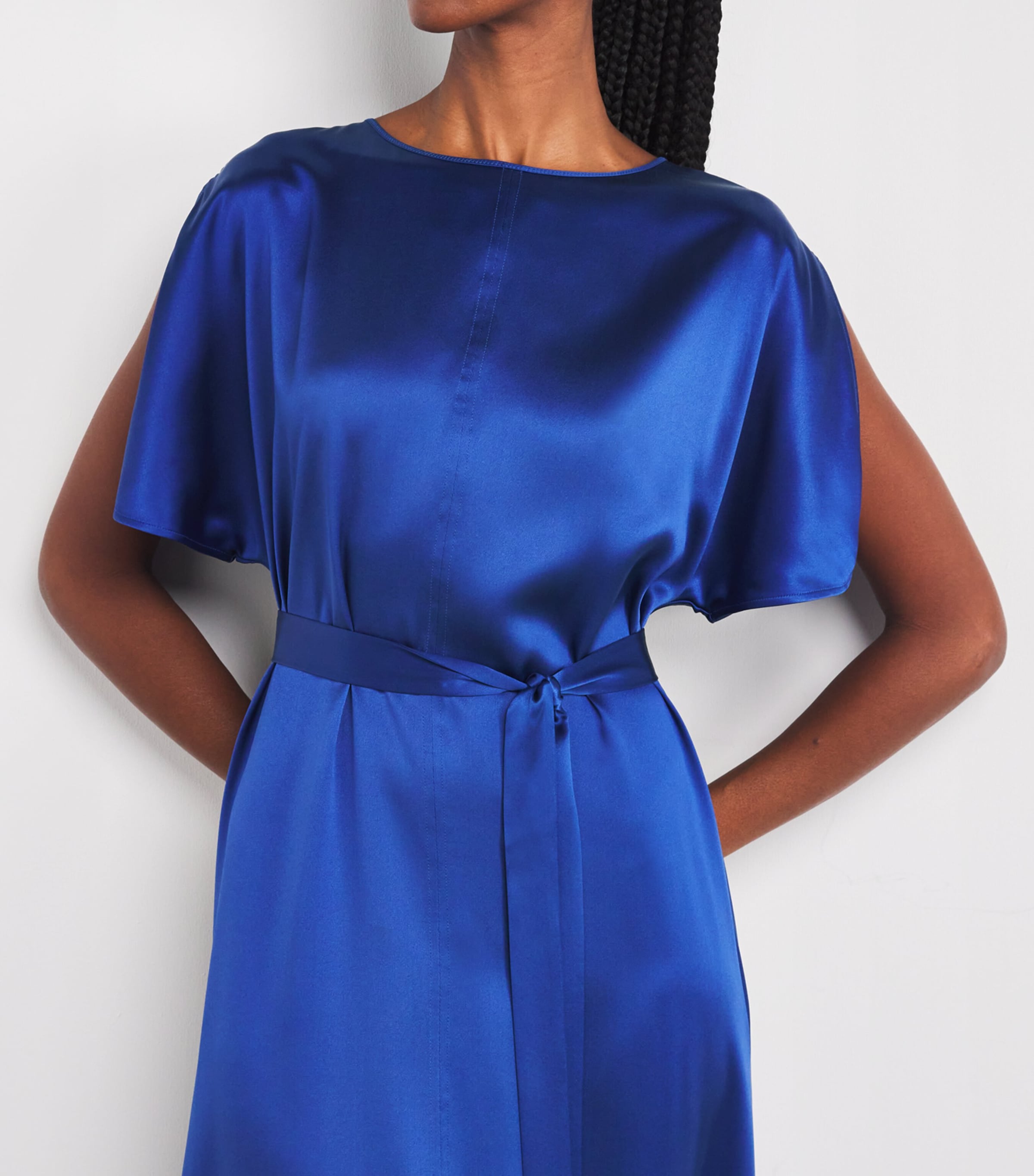 Silk Belted Daviel Maxi Dress COBALT Image 6