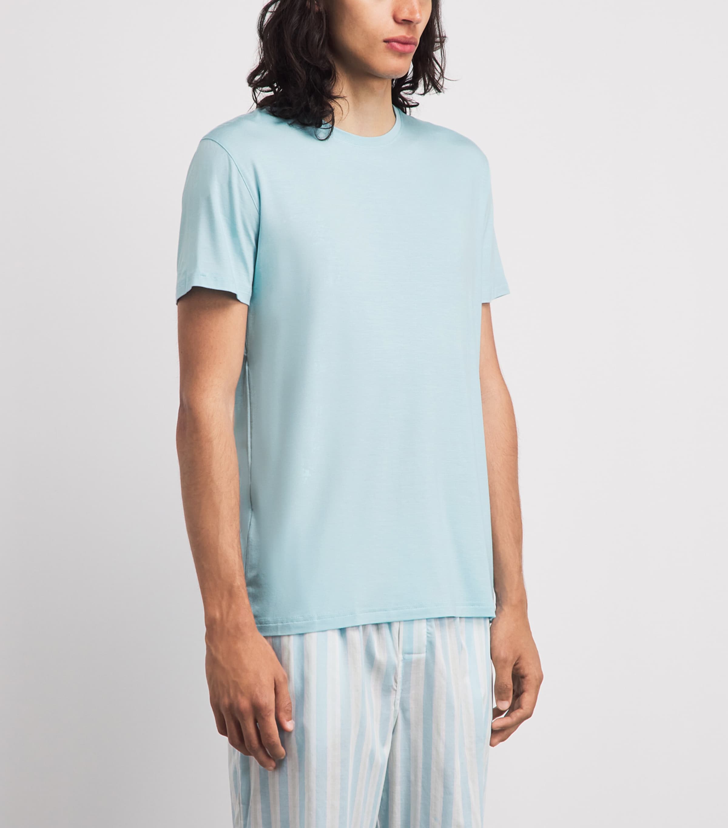 Derek Rose Mens Basel Lounge T-Shirt Blu Image 4