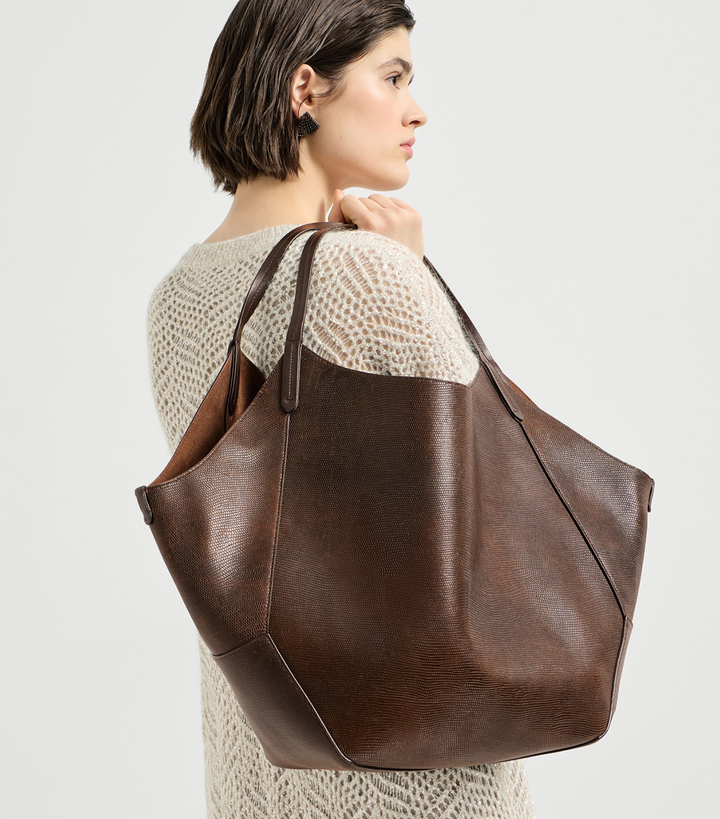 Brunello Cucinelli Reversible Calfskin BC Duo Tote Bag Image 4