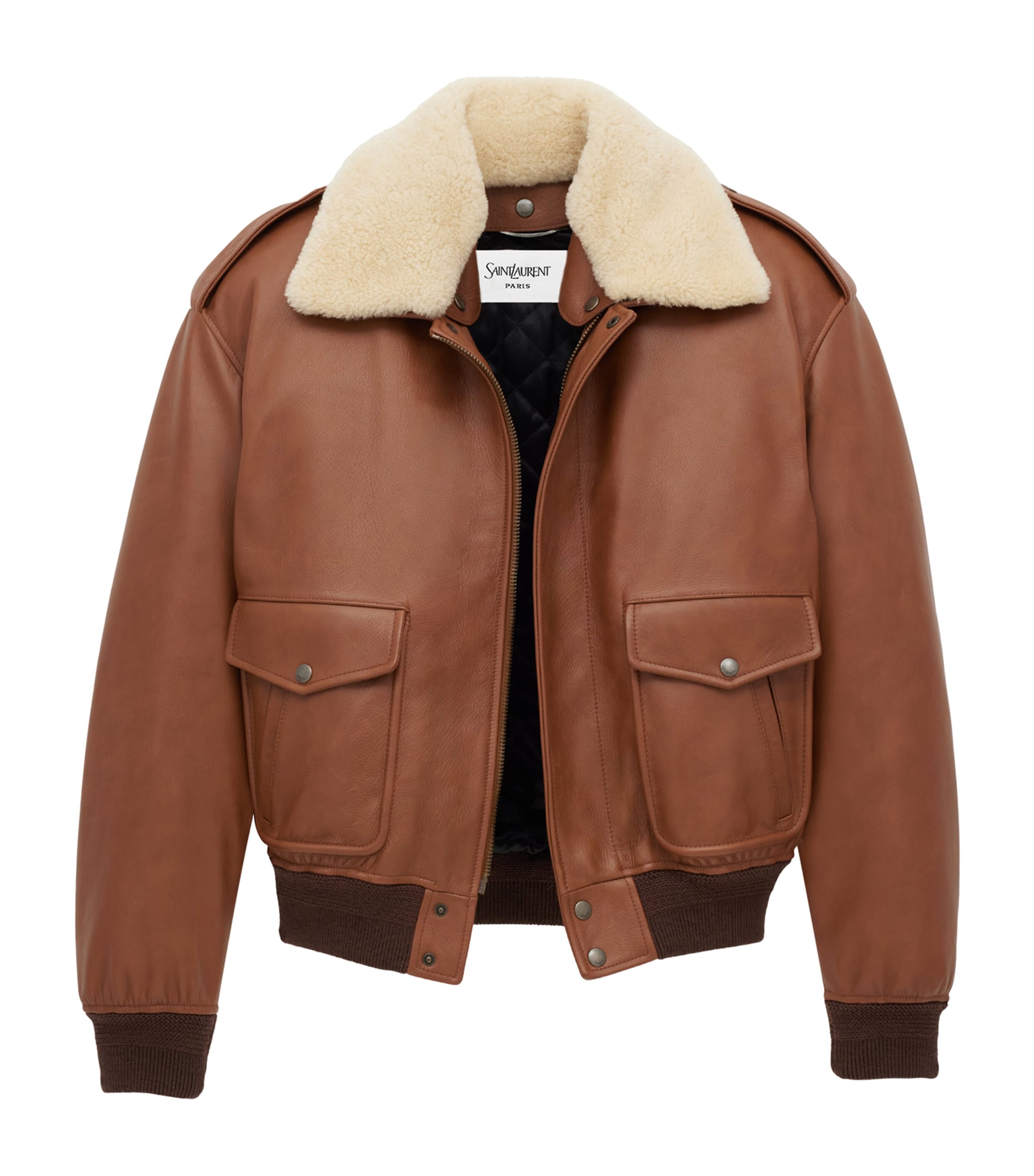 Shearling Collar Leather Jacket 2146 Image 2