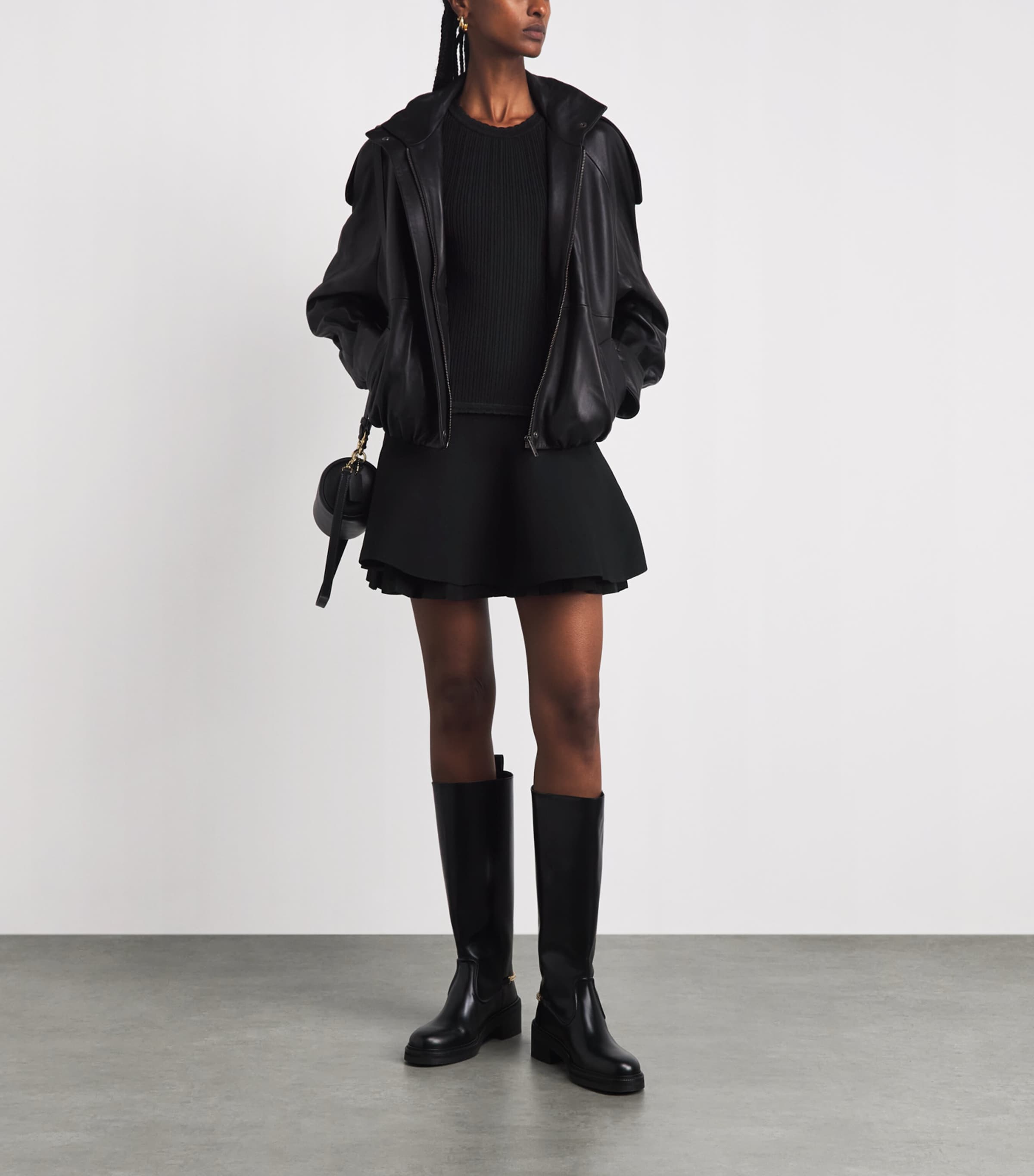Sandro Paris Womens Knitted Mini Dress Black Image 2