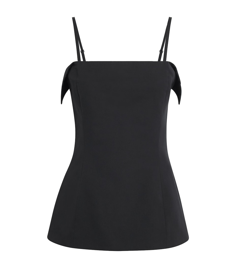 FFORME Cotton-Silk Sola Bustier Top Black