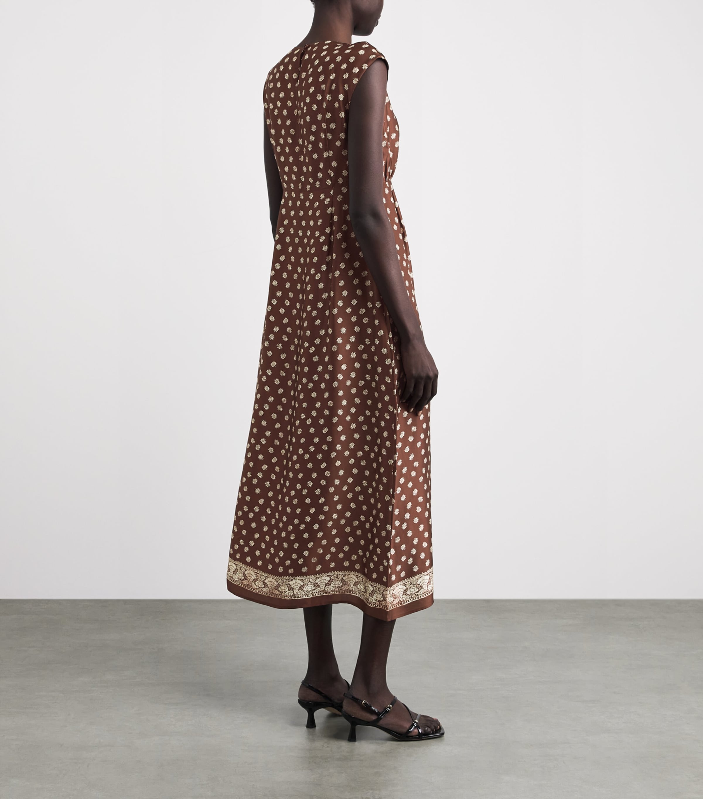Claudie Pierlot Womens Satin Printed Maxi Dress Dark Print Image 4