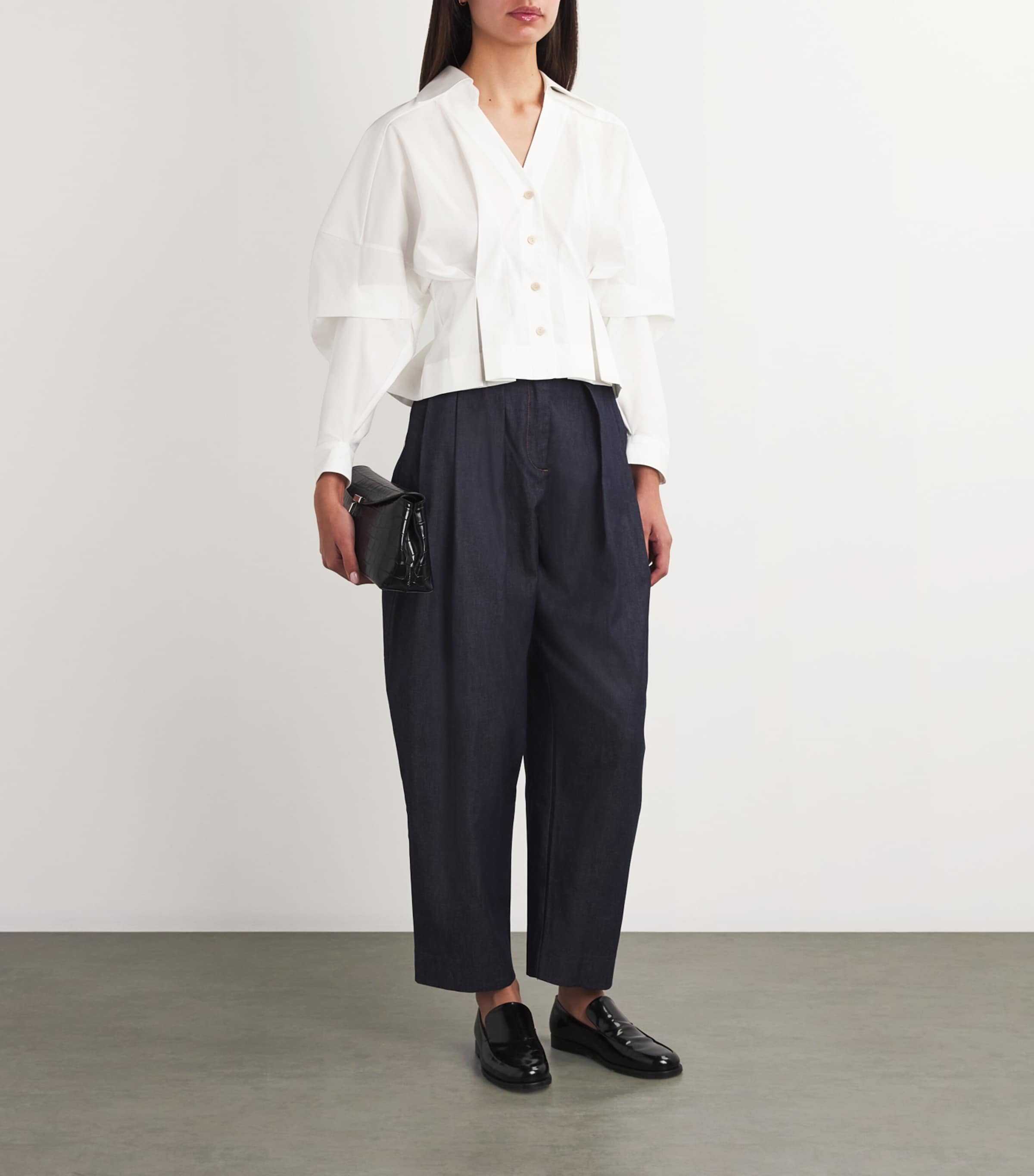 Palmer//Harding Womens Honesty Opens Shirt White Cotton Twill Image 2