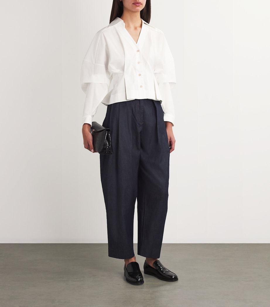 Palmer//Harding Womens Honesty Opens Shirt White Cotton Twill Image 2