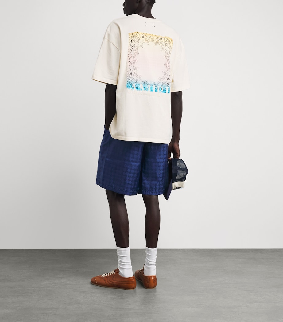 AMIRI Mens Cotton Check Patch T-Shirt Ivory Image 2