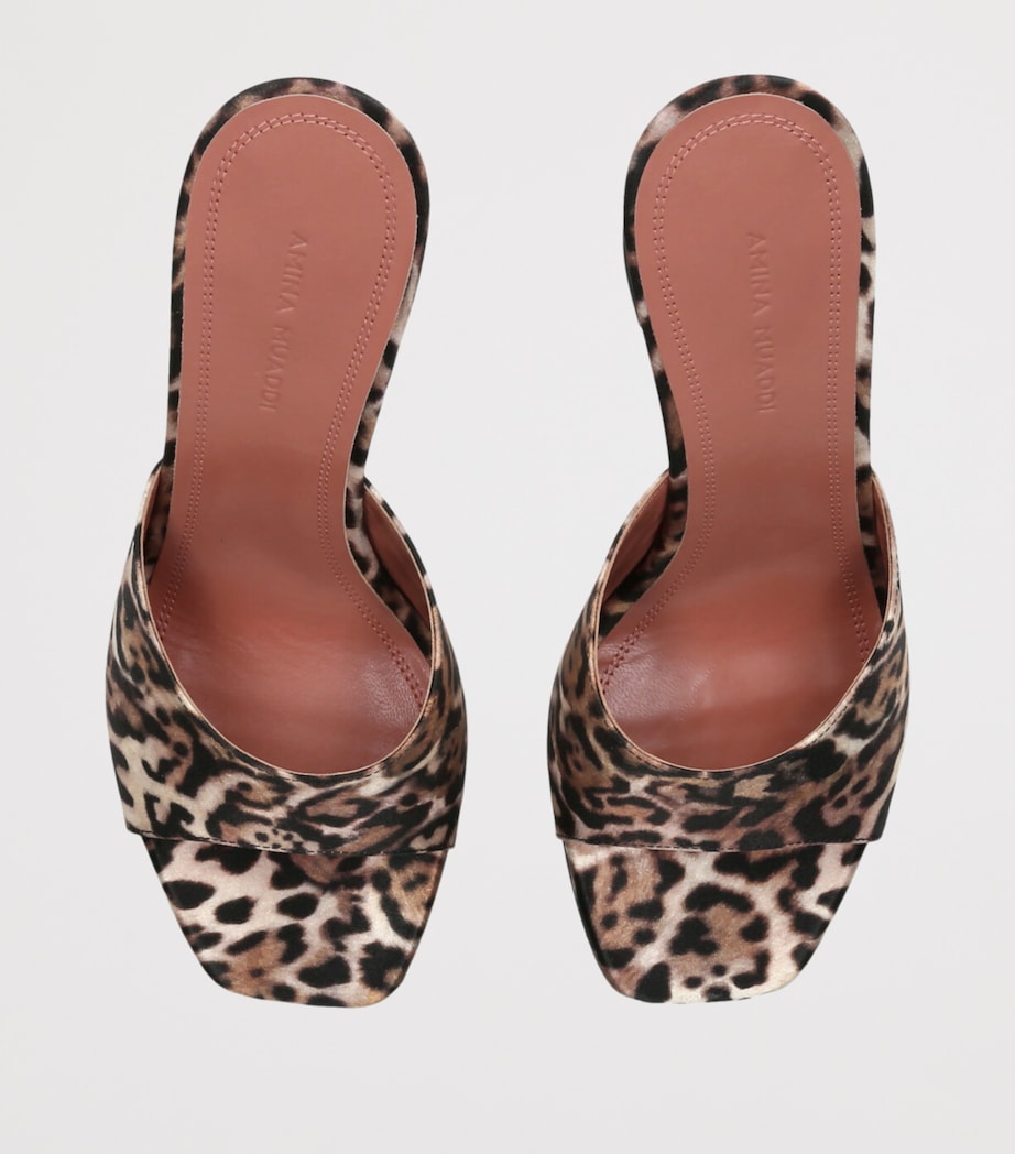 Amina Muaddi Satin Leopard Print Lupita Mules 95 Dk.brn Com Image 4
