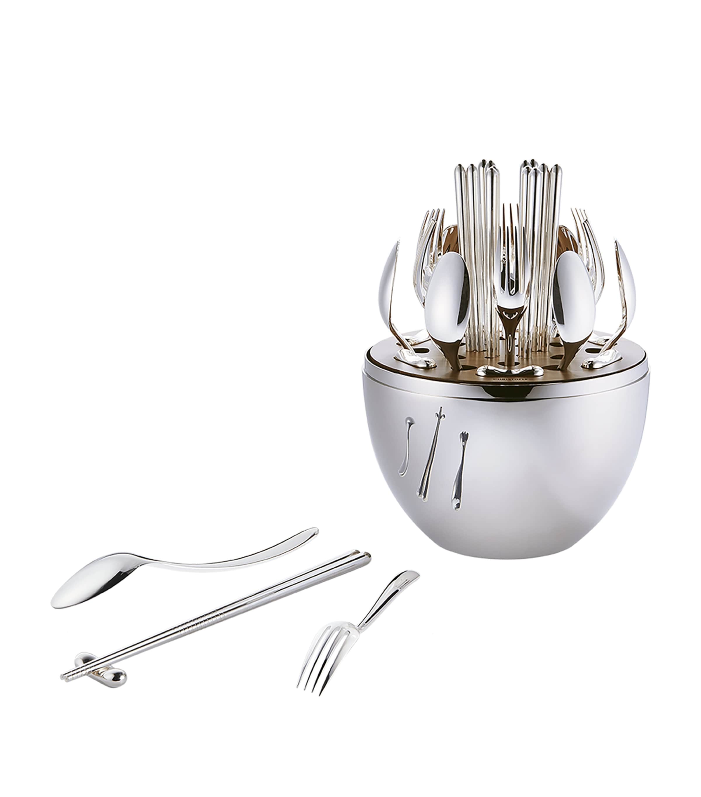 Mood Asia 24-Piece Flatware Set SILVER Image 3