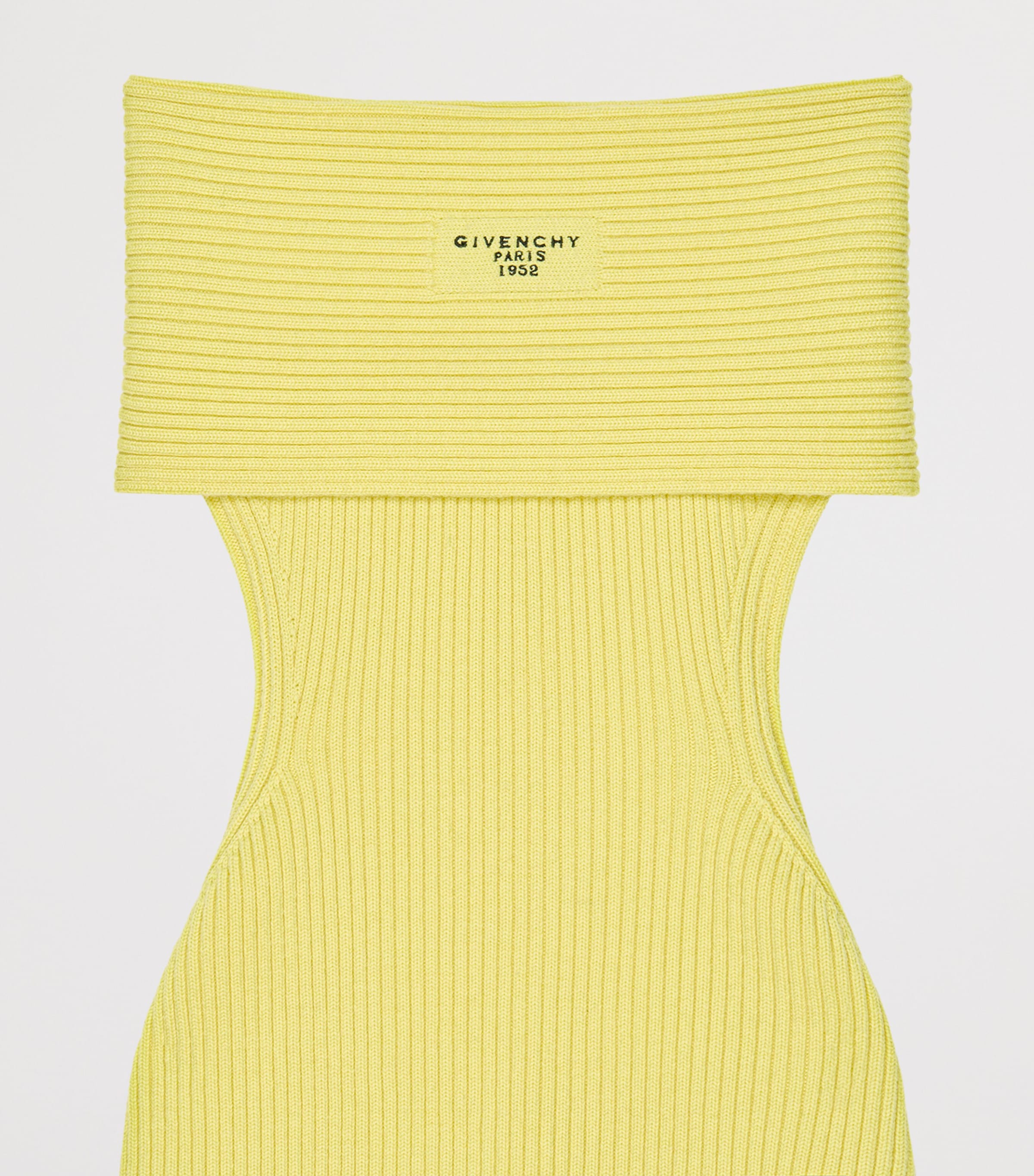 Givenchy Womens Wool-Blend Knit Mini Dress Acid Yellow Image 4