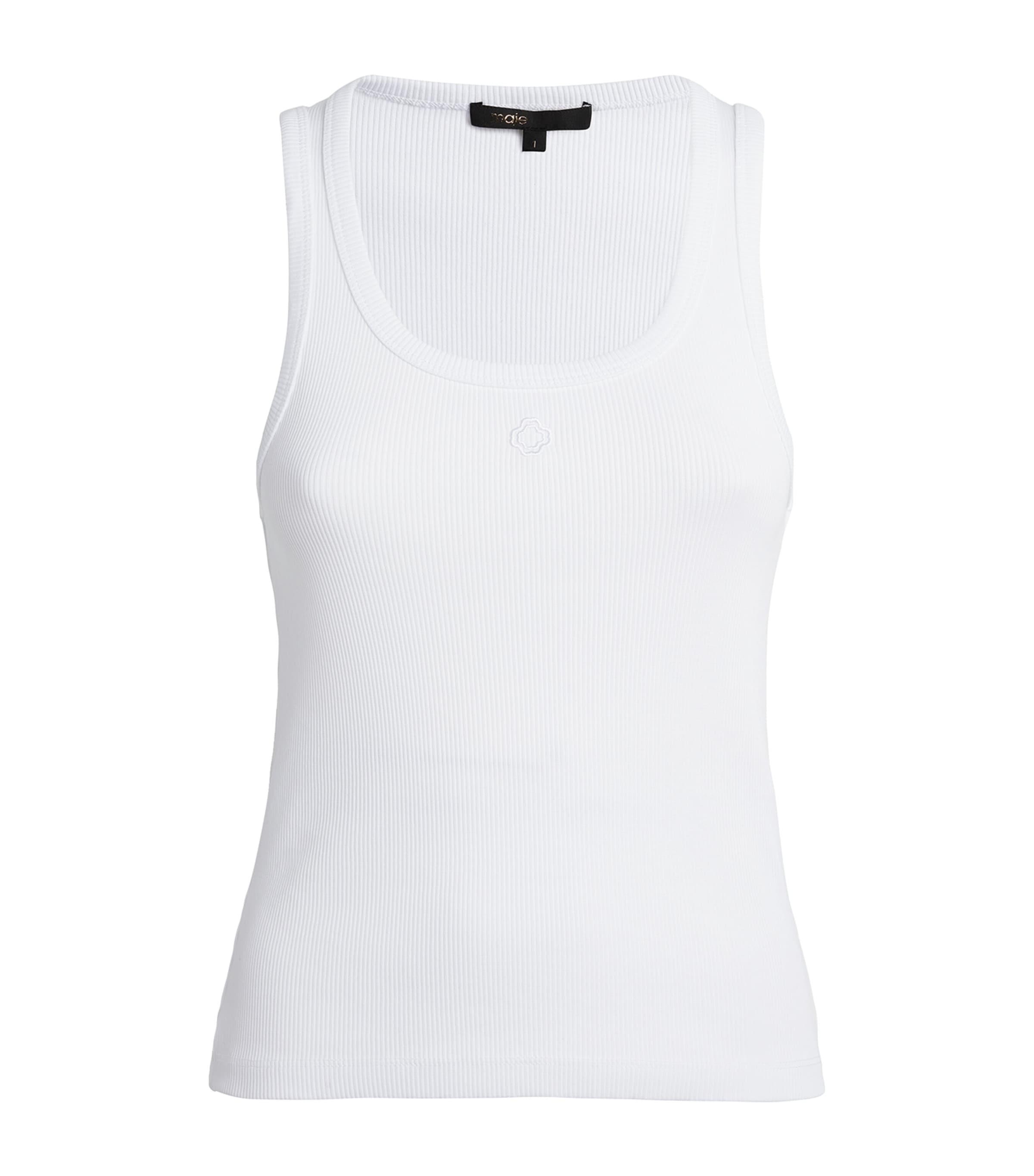 Maje Logo Patch Tank Top In White