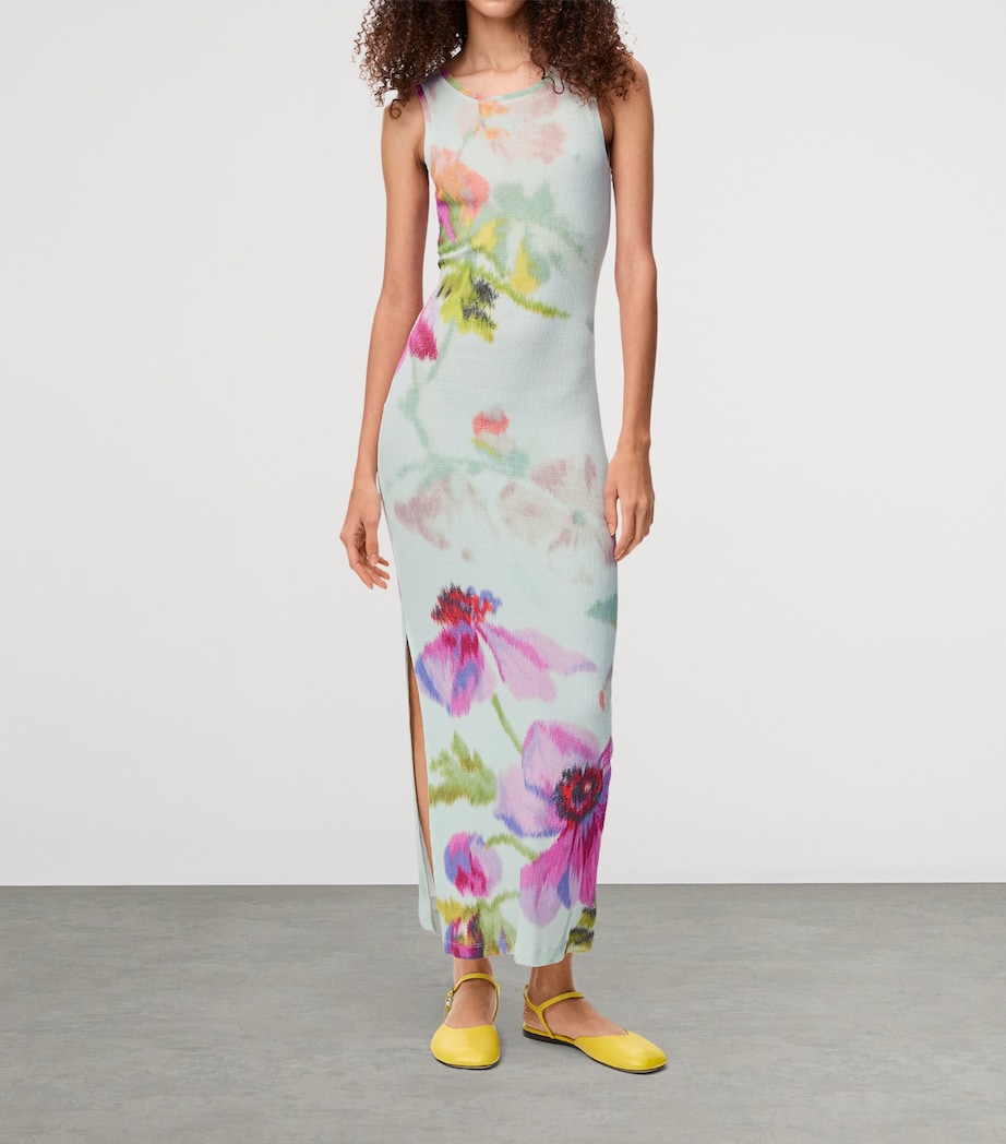 Silk-Blend Floral Tank Dress LIGHT BLUE/MULTI Image 2