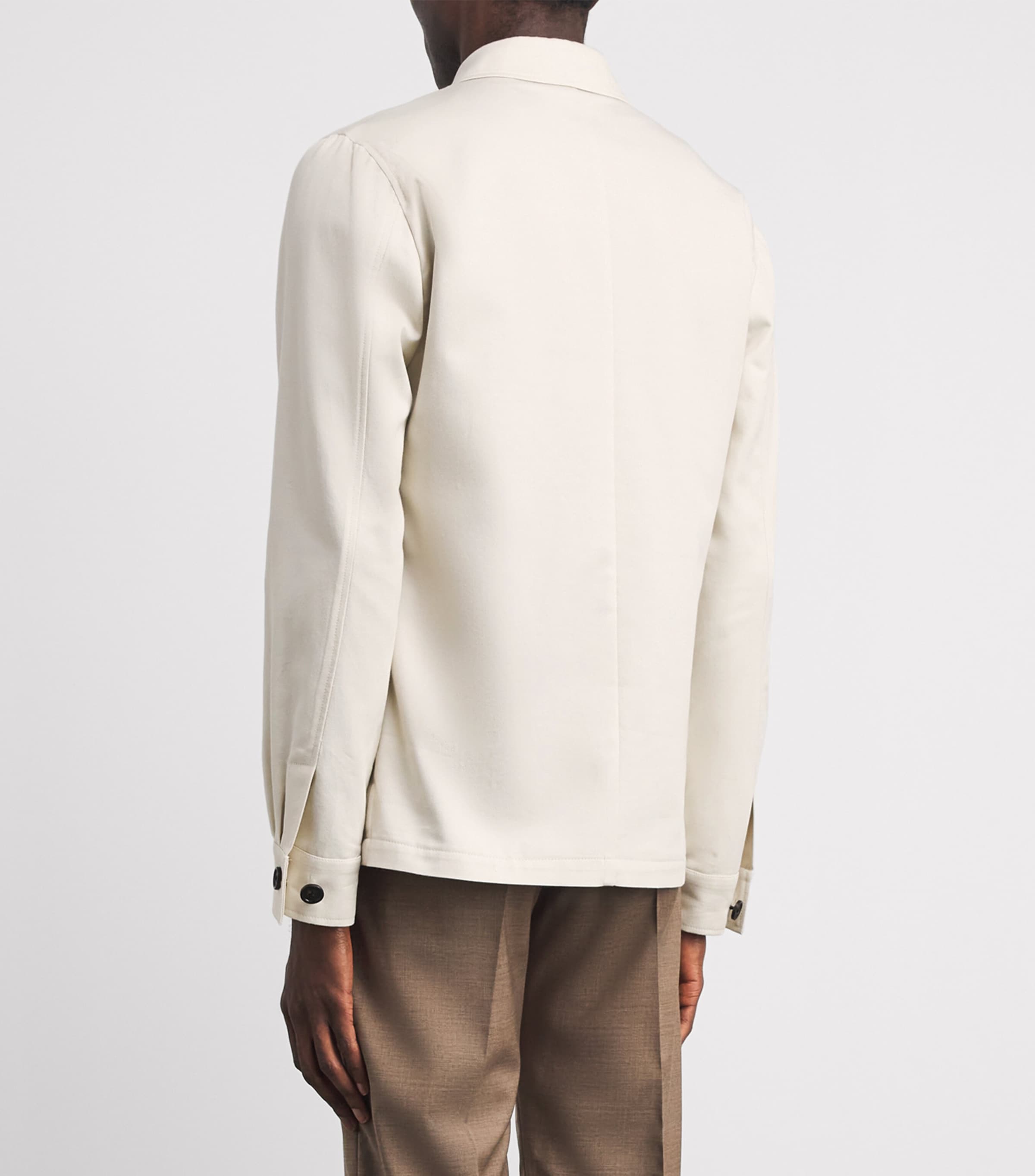 Corneliani Mens Cotton-Cashmere Overshirt Natural / Beige Image 5